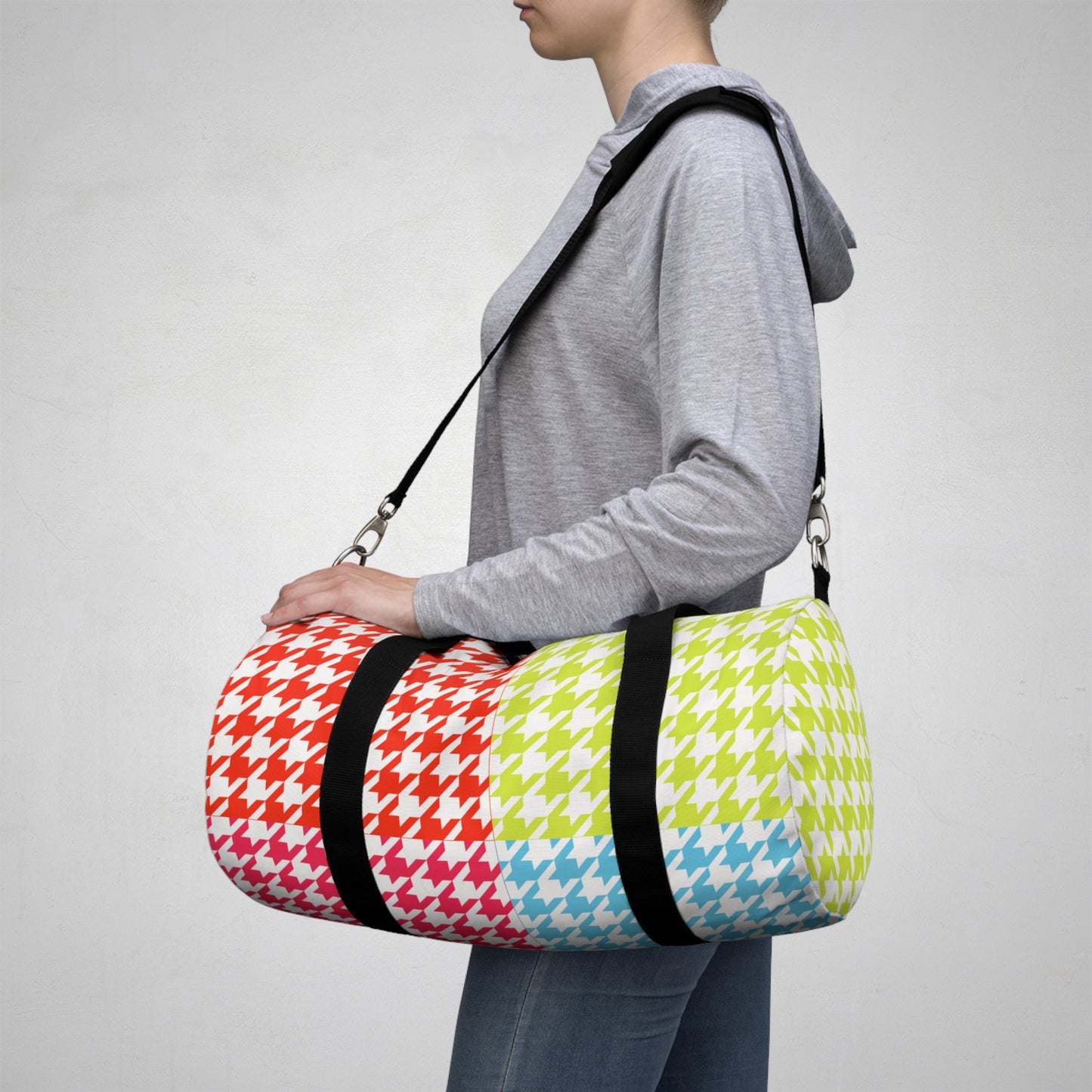 Retro Pop Houndstooth Duffel Bag