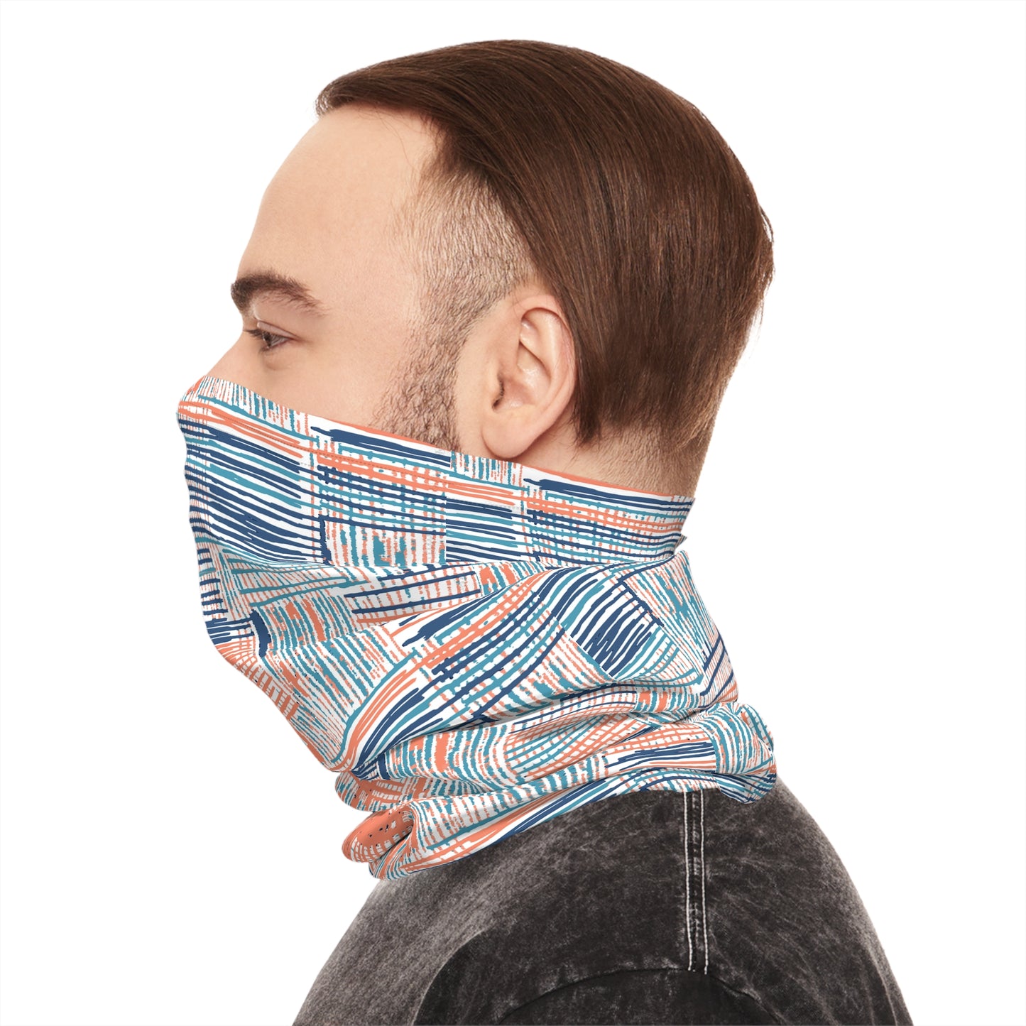 Artsy Blue & Orange Tube Scarf