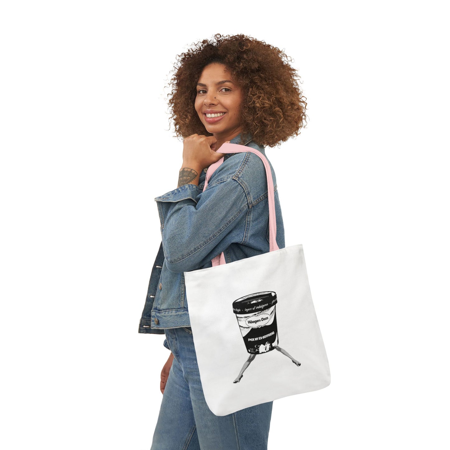 Woman posing with F*ck My Ex Boyfriend Tote Bag, styled with casual outfit