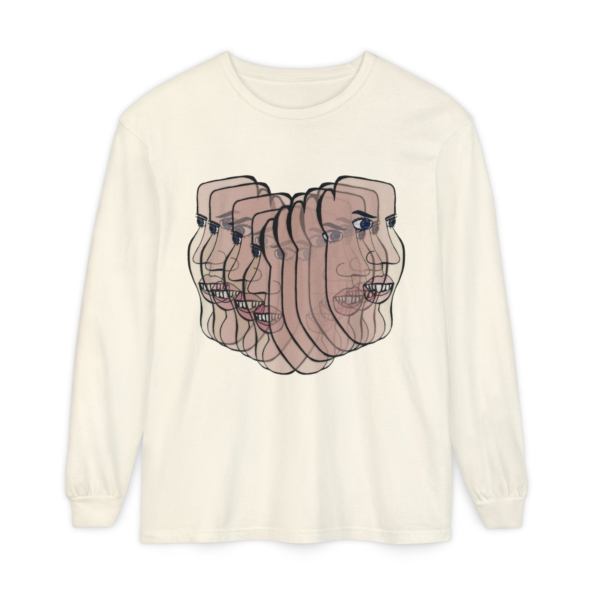 Charlie Long Sleeve T-Shirt flat lay in cream with bear graphic
