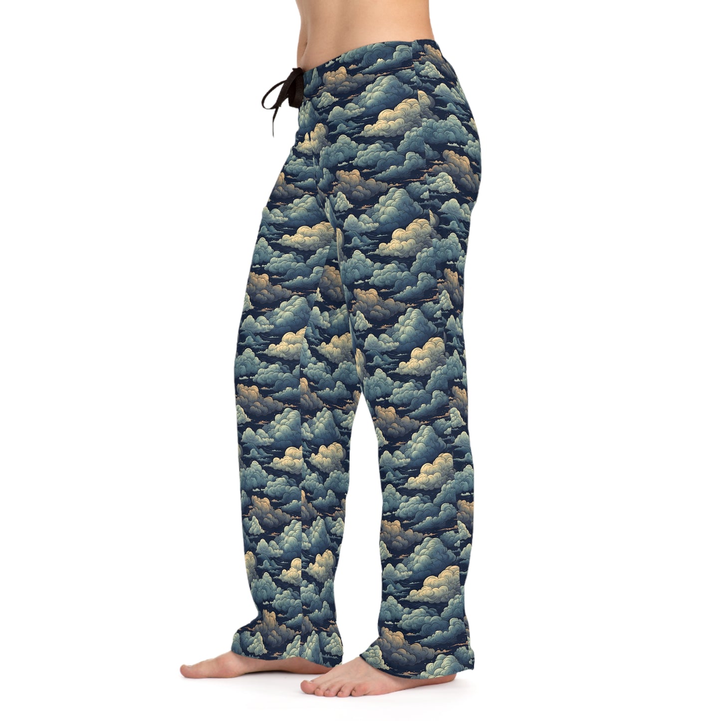 Cloudy Women’s Pajama Pants worn by model side view