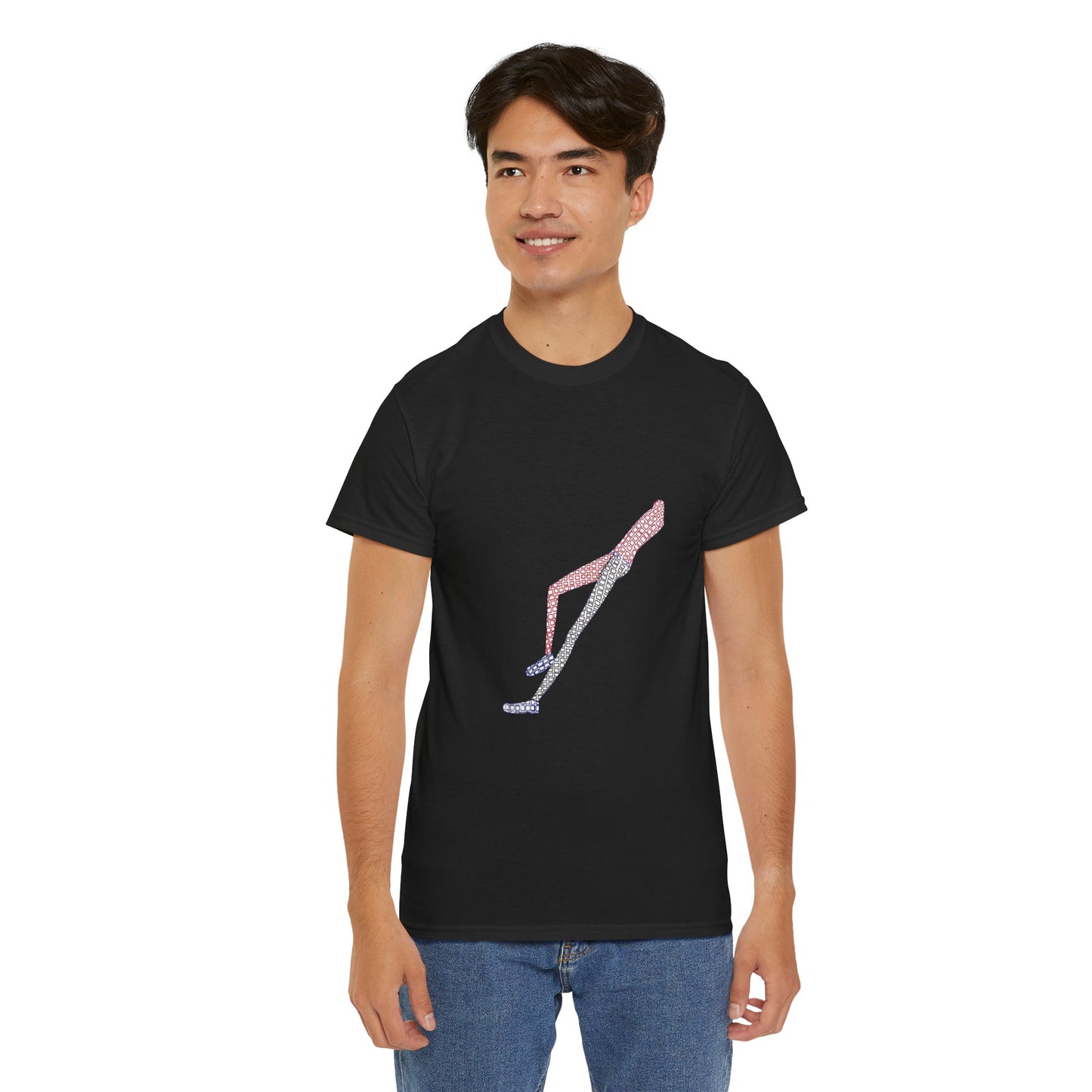 Man wearing black Shapes in Shapes T-Shirt posing