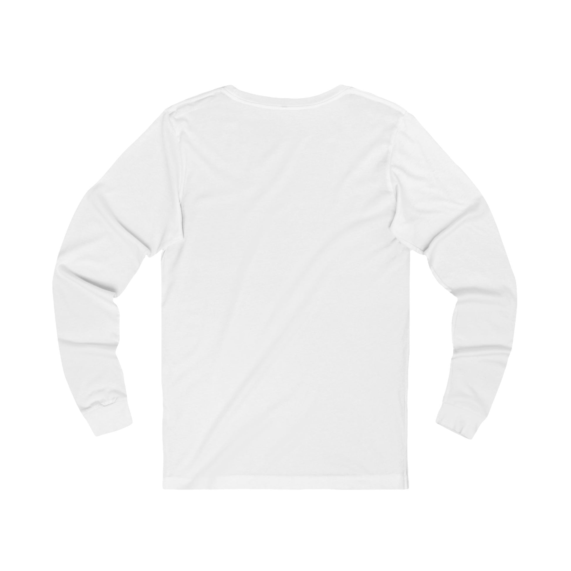 Back view of white Americana Long Sleeve T-Shirt made from 100% cotton.
