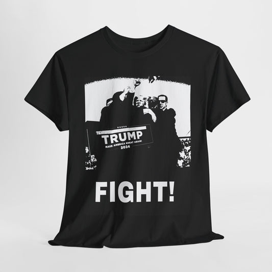 Fight Graphic T-Shirt with vintage-inspired black and white print, soft cotton fabric, and bold statement design for streetwear and casual styling.