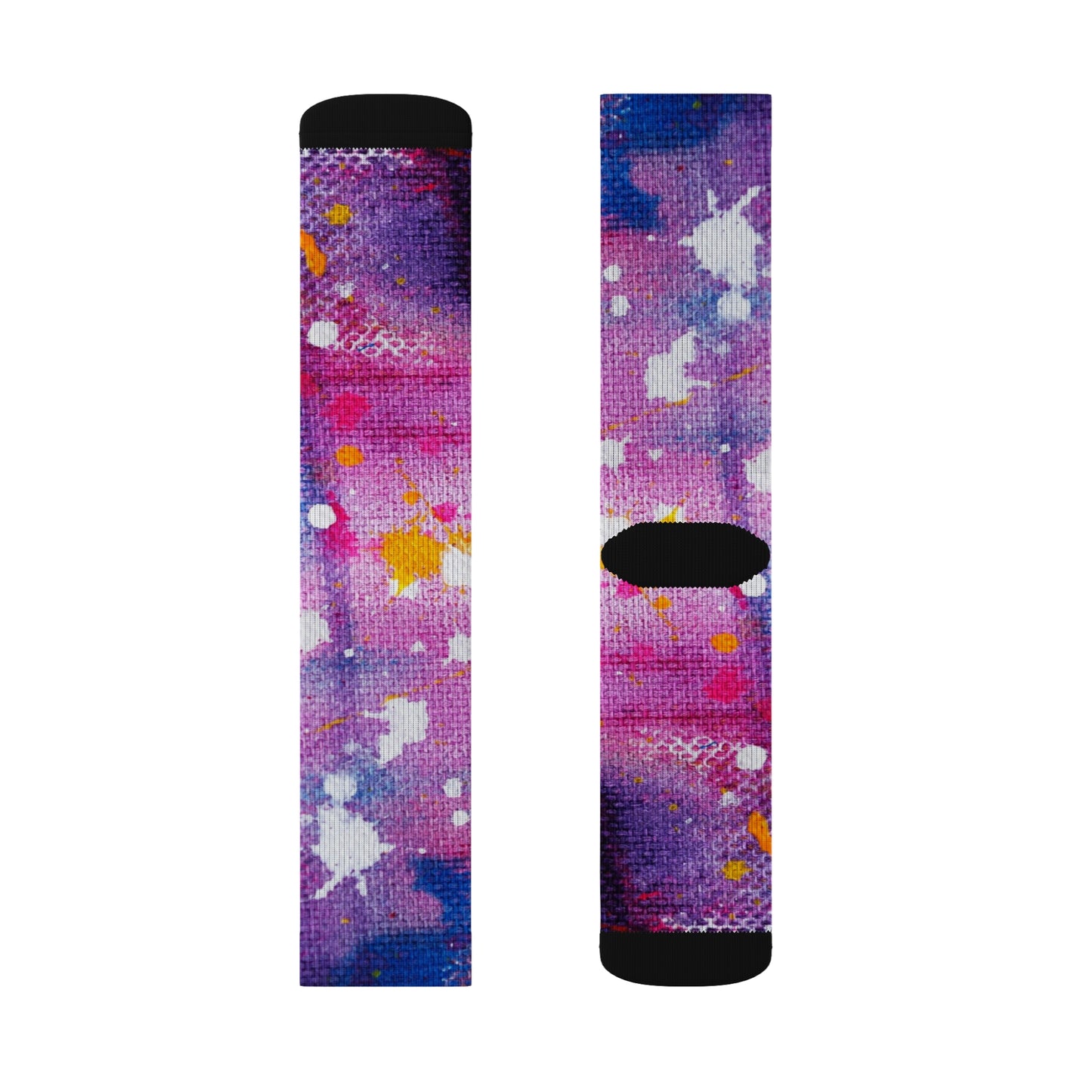 Colorful socks with abstract pattern on a white background