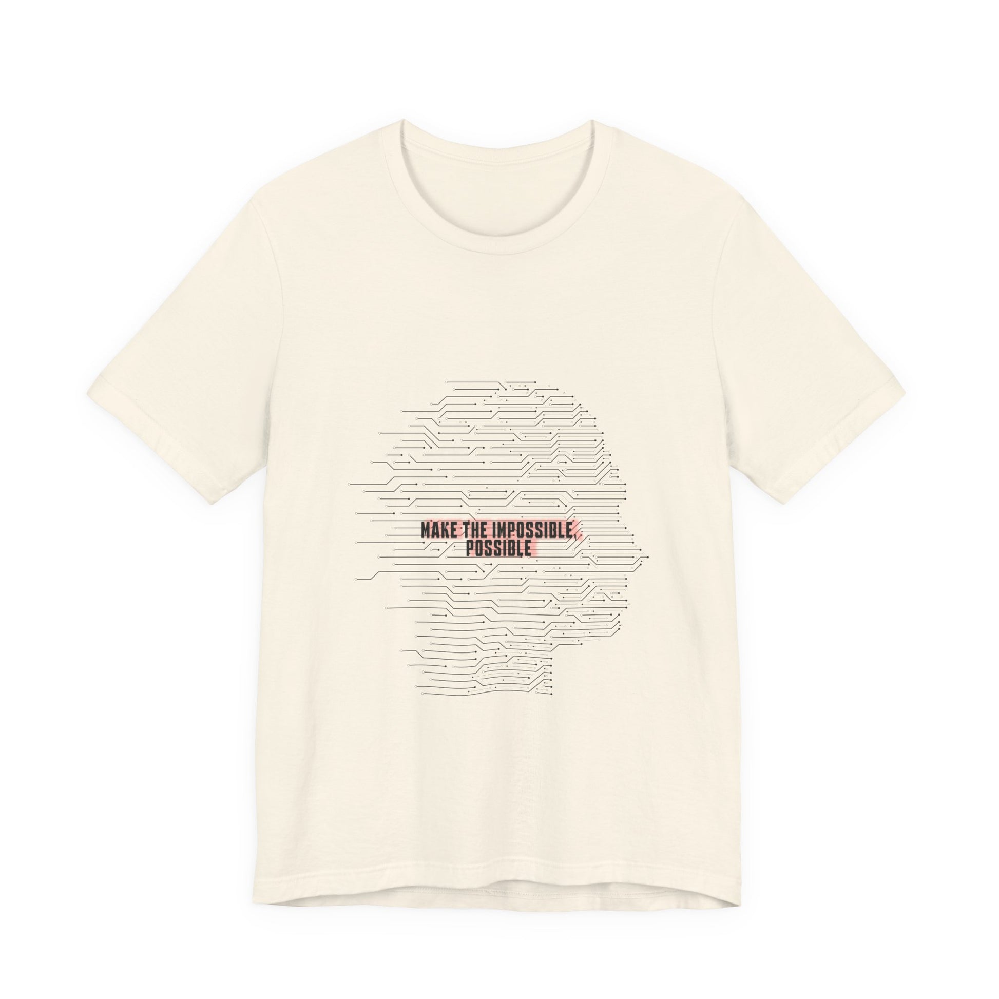 Cream Make It Possible T-Shirt featuring bold futuristic text graphic.