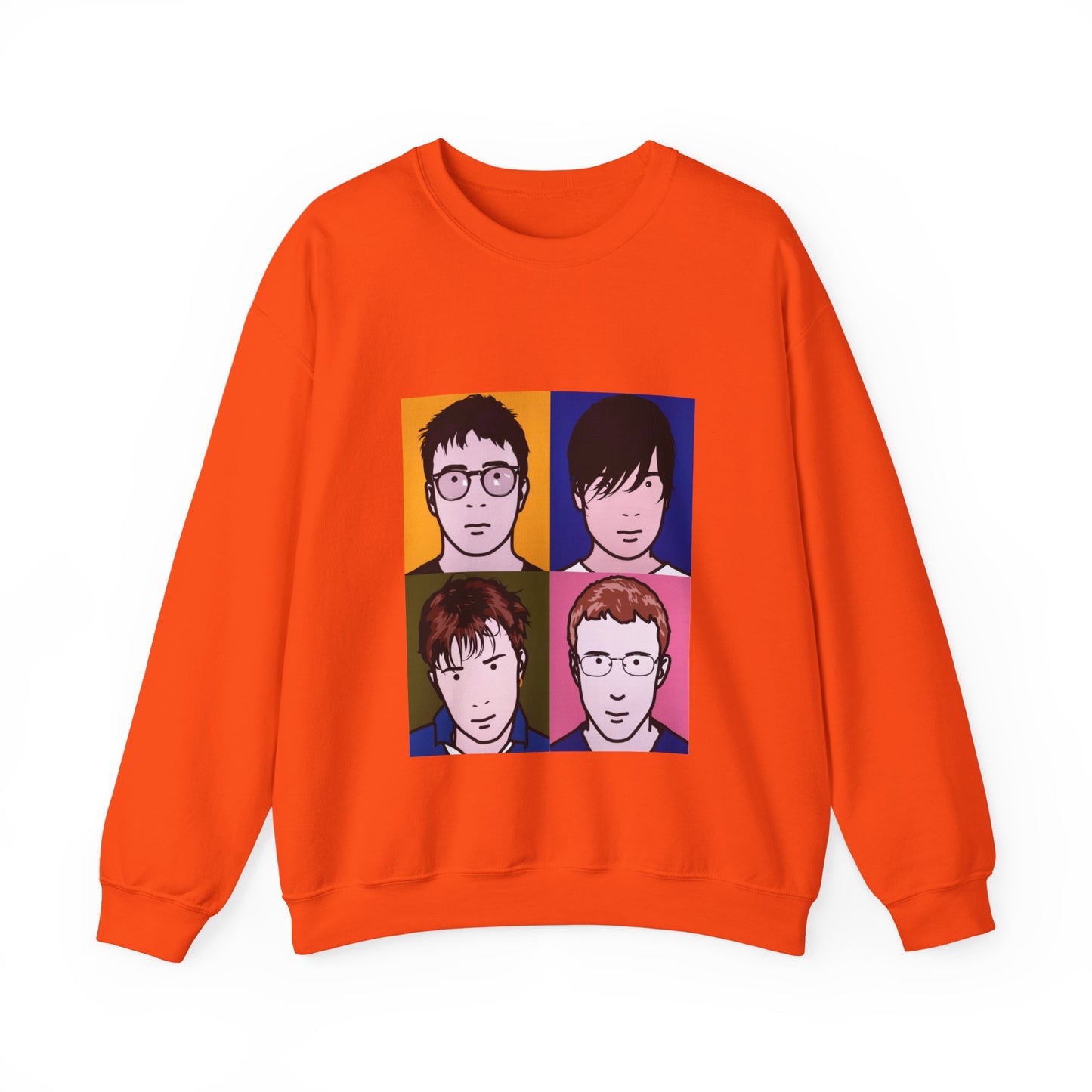 Orange Blur Tribute Unisex Sweatshirt with vibrant The Best of album artwork.