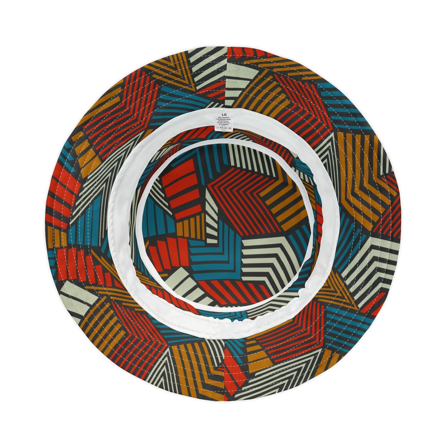 Inside view of Urban Safari Bucket Hat with colorful safari-inspired design.