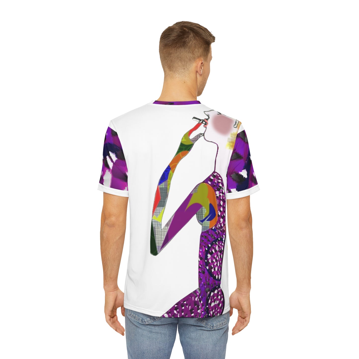 drizzy graphic t shirt back view colorful abstract streetwear design for men