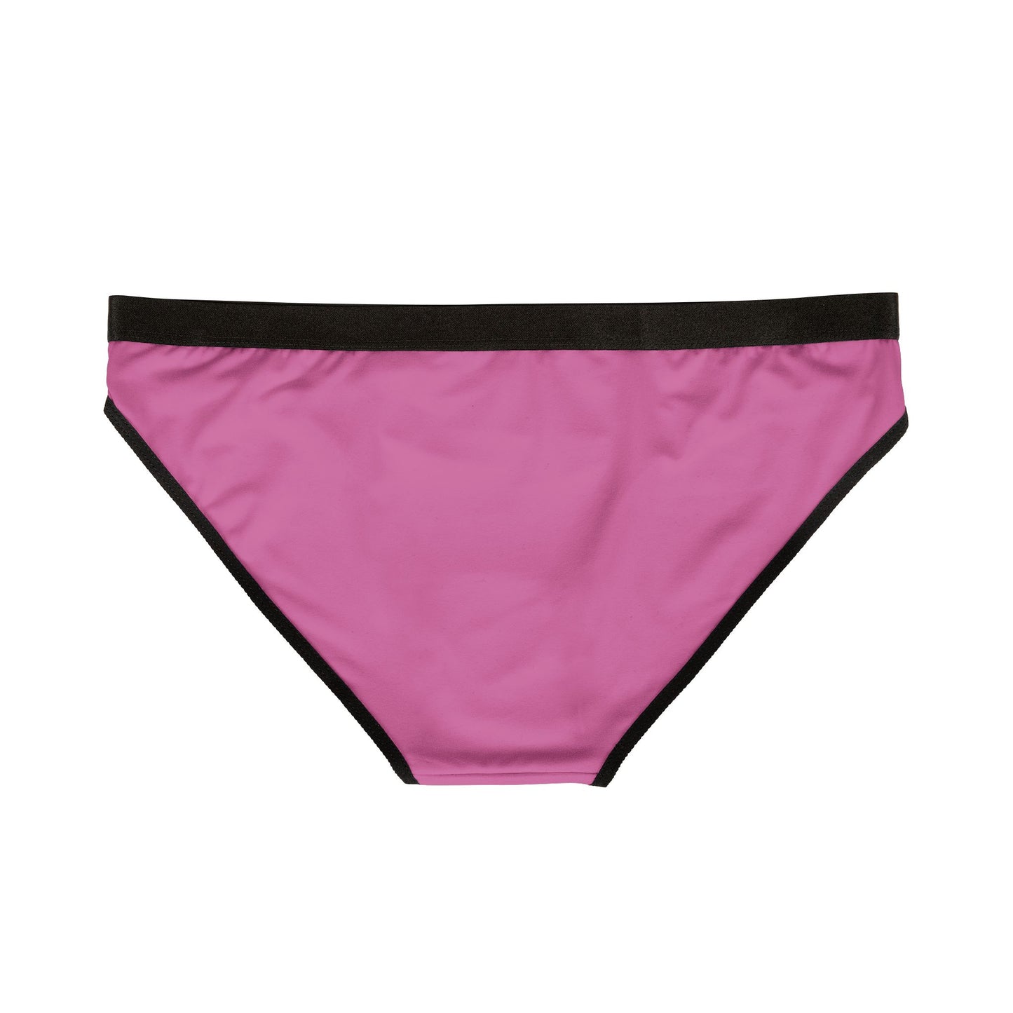 Pink underwear with black waistband on a white background