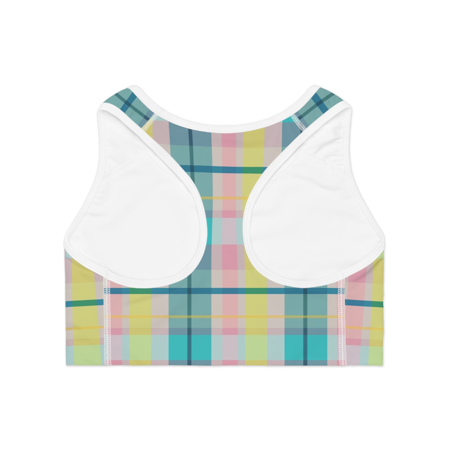 Sports Bra - Pastel Plaid Pattern