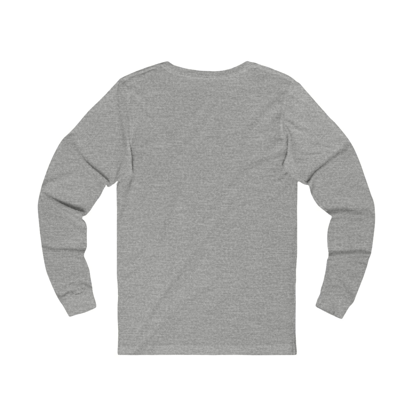 Back view of grey Americana Long Sleeve T-Shirt highlighting long sleeve fit.