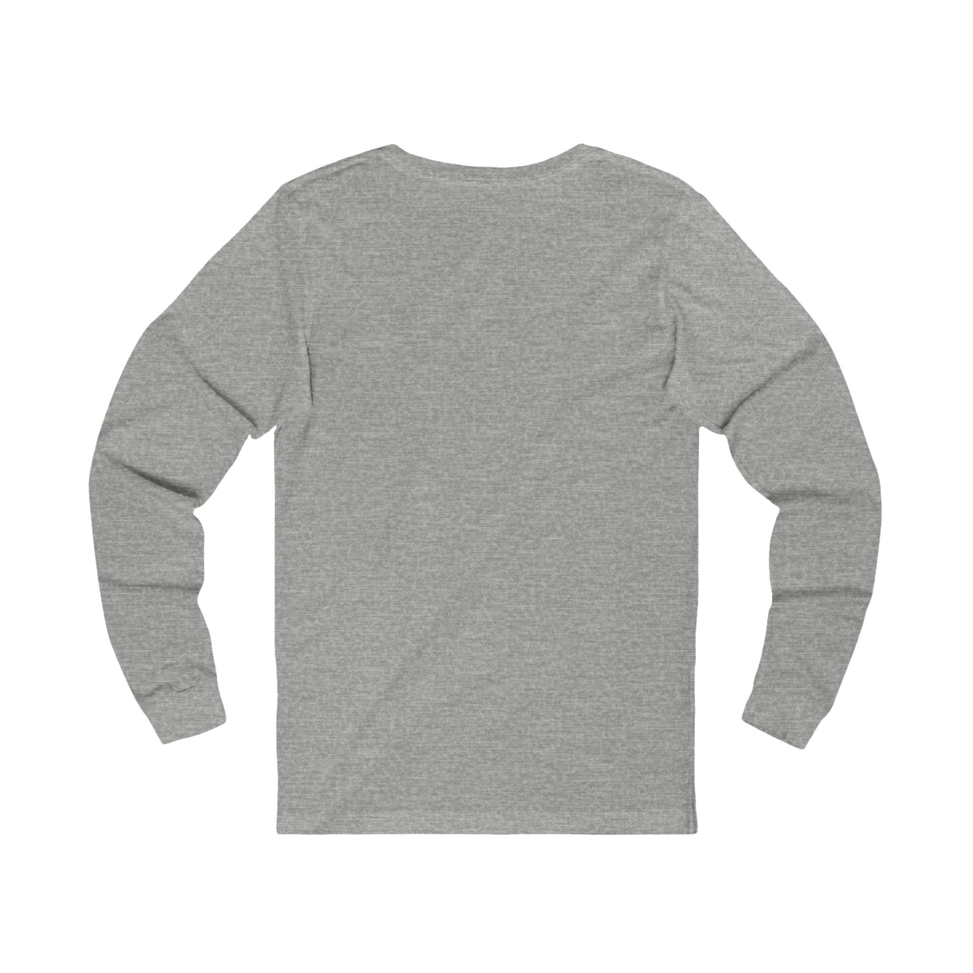 Back view of grey Americana Long Sleeve T-Shirt highlighting long sleeve fit.