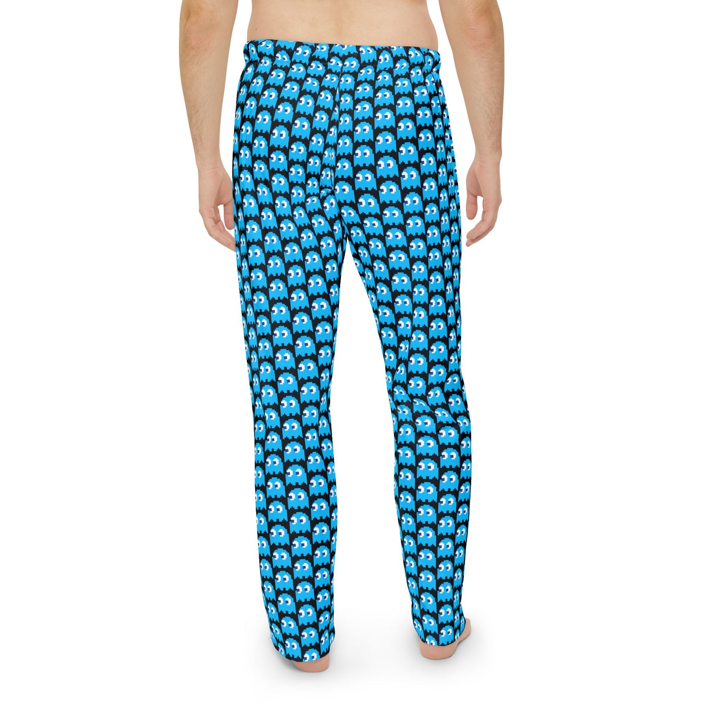 Inky Ghost Men’s Pajama Pants worn by a model, back view