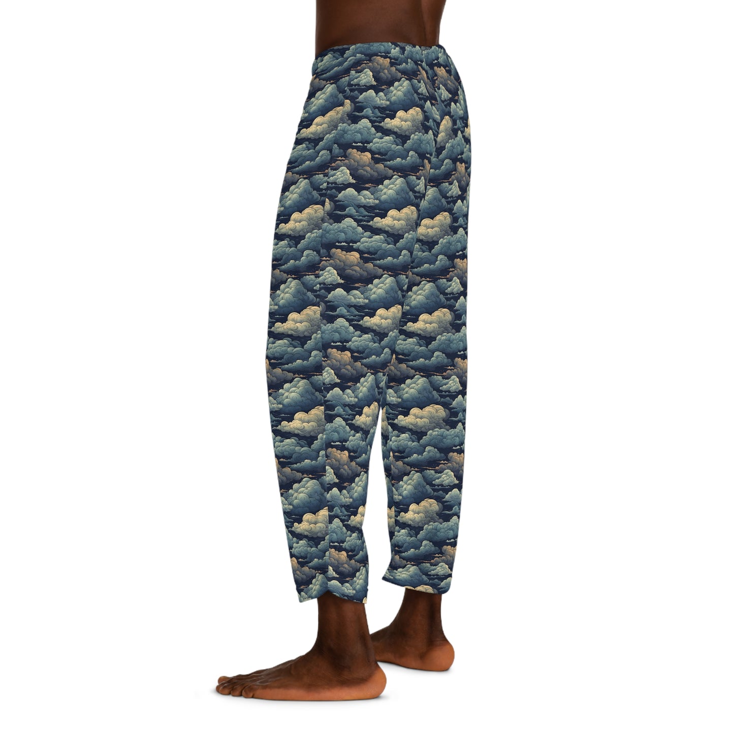 Cloudy Men’s Pajama Pants worn by model side view