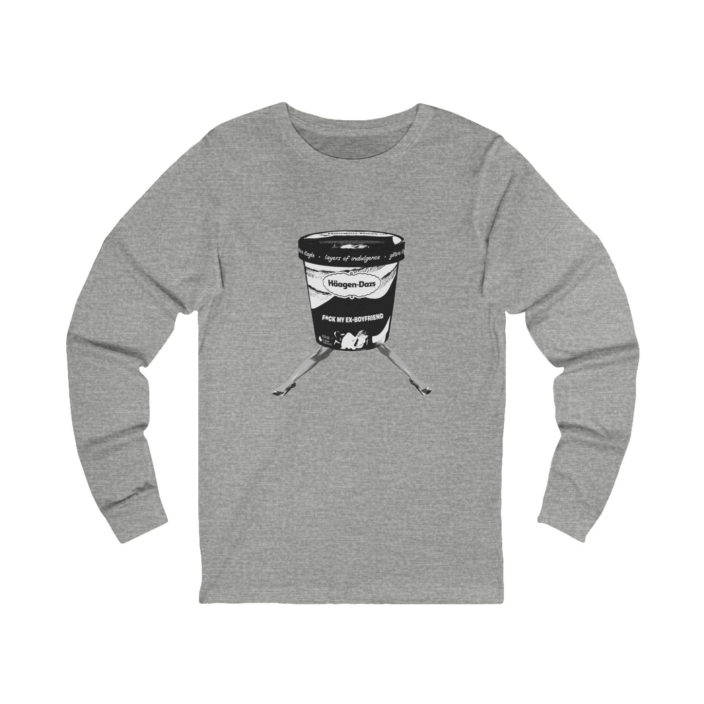 Gray F*ck My Ex-Boyfriend Long Sleeve T-Shirt with bold breakup design on front