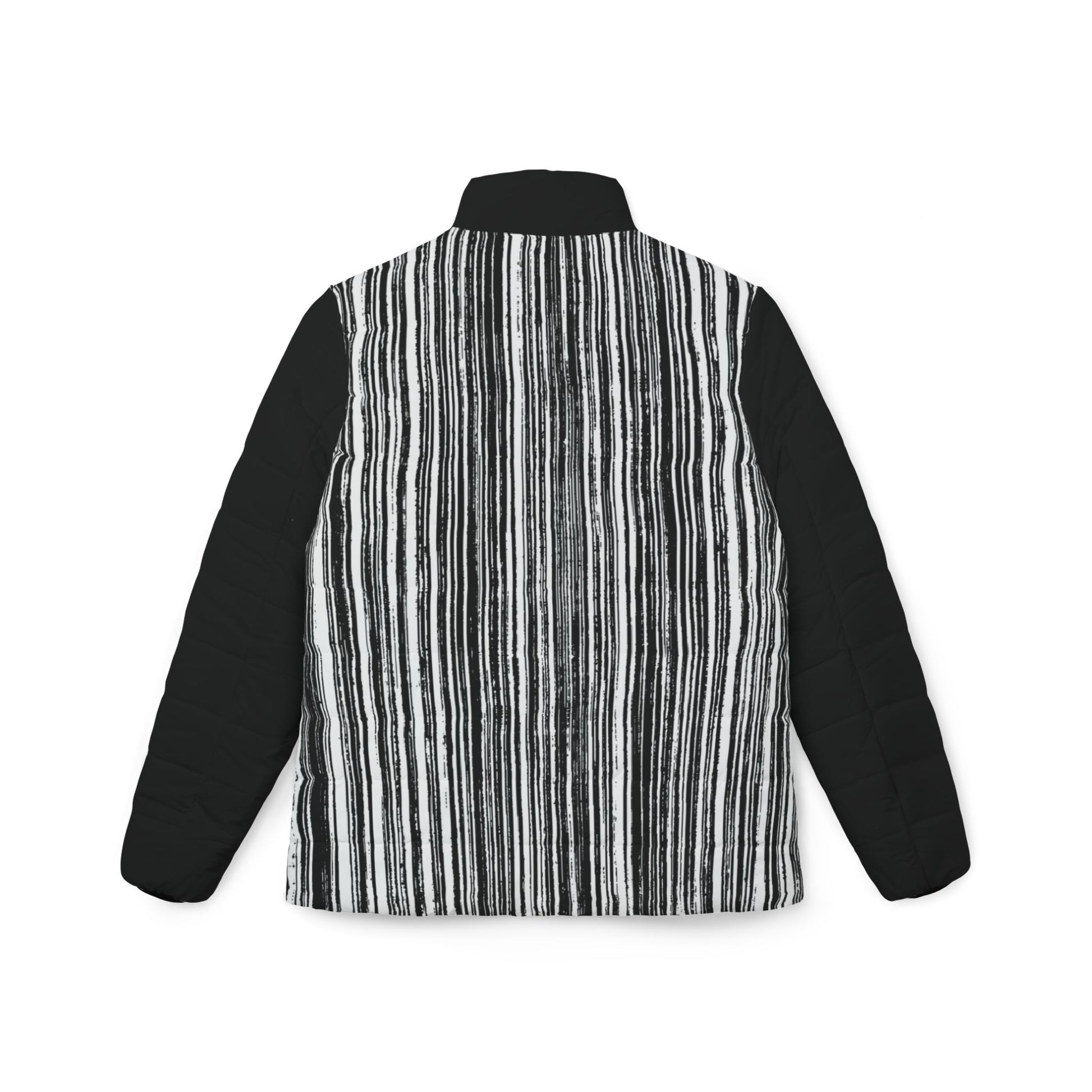 Black and white striped jacket on a white background