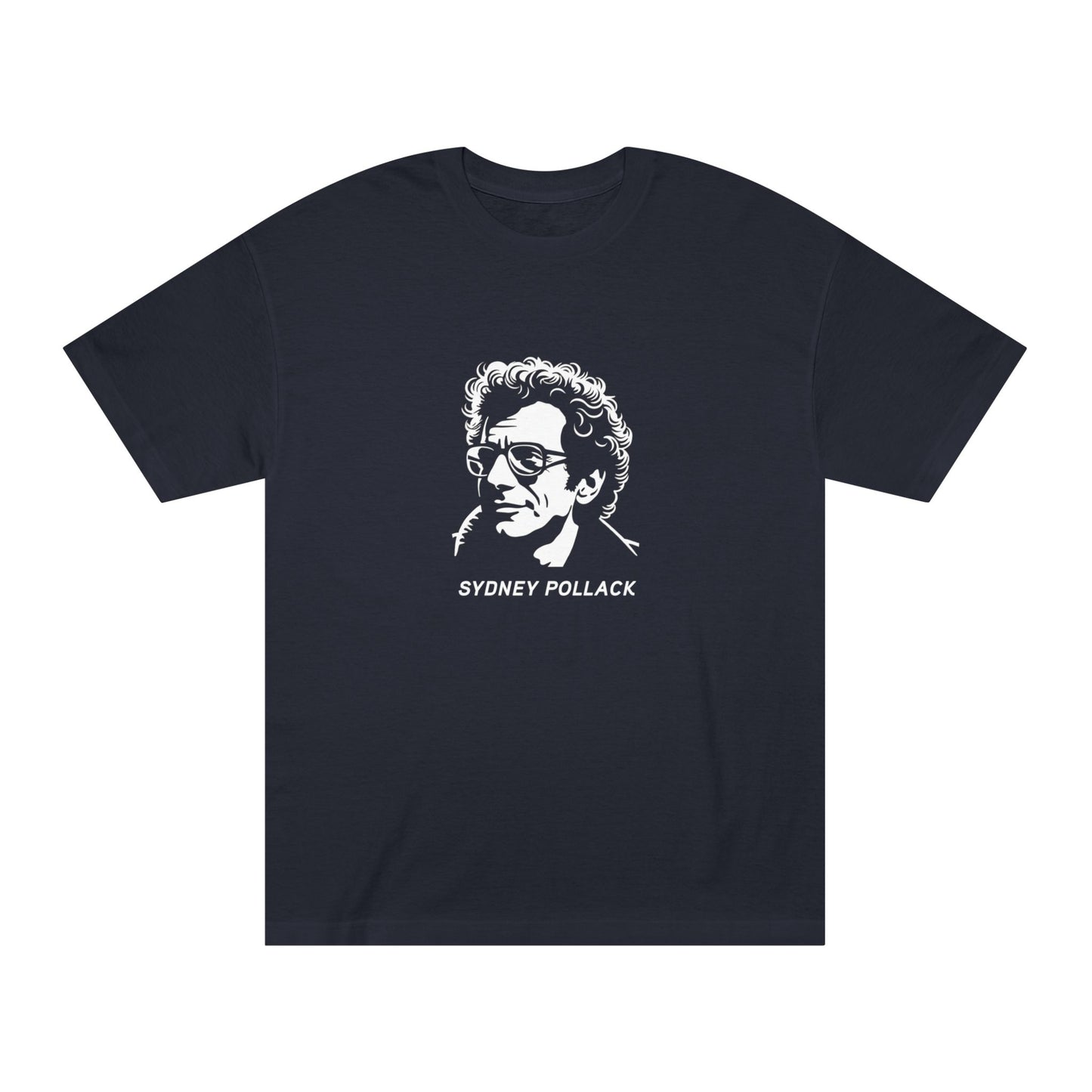 Flat lay of Sydney Pollack Tribute T-Shirt with bold portrait design