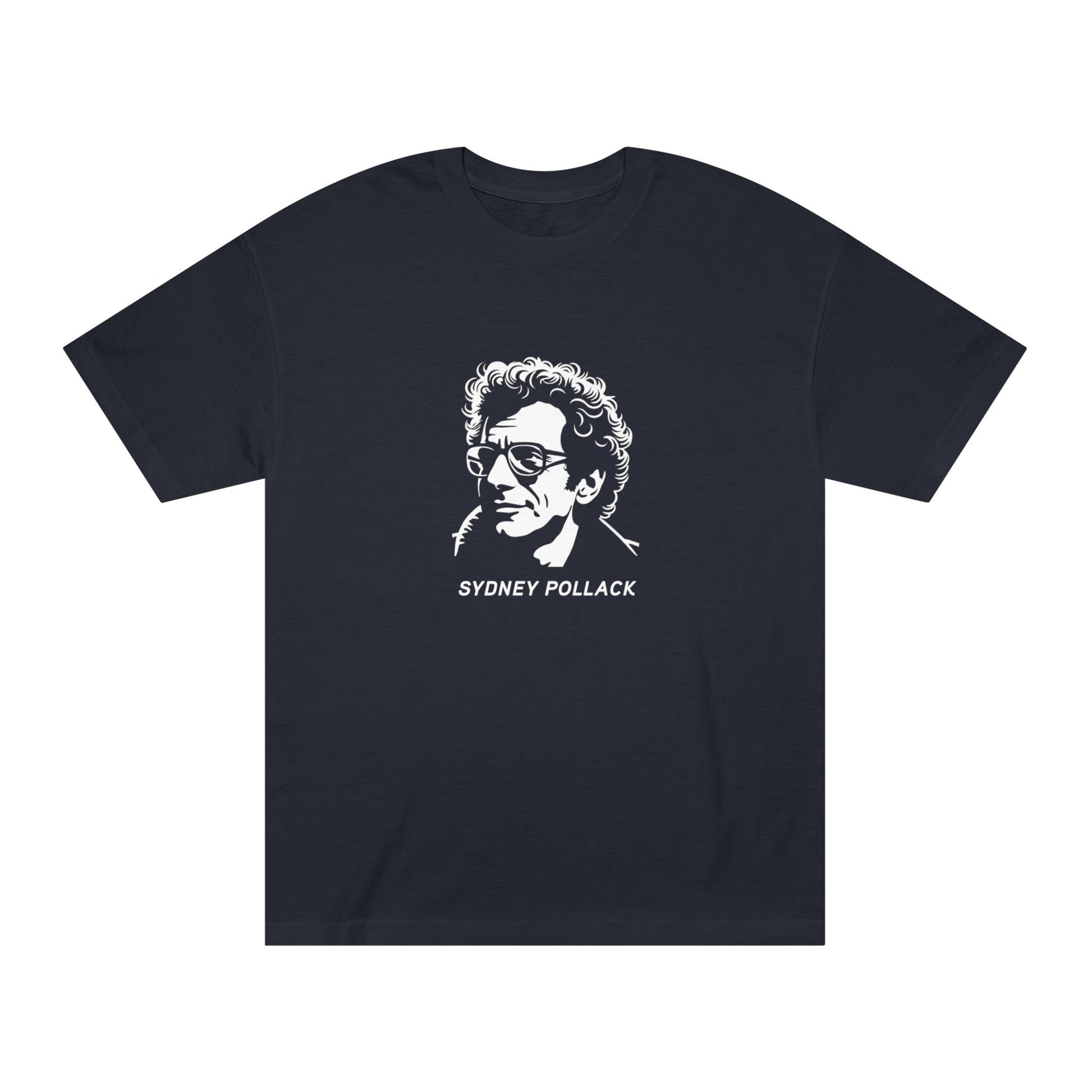 Flat lay of Sydney Pollack Tribute T-Shirt with bold portrait design
