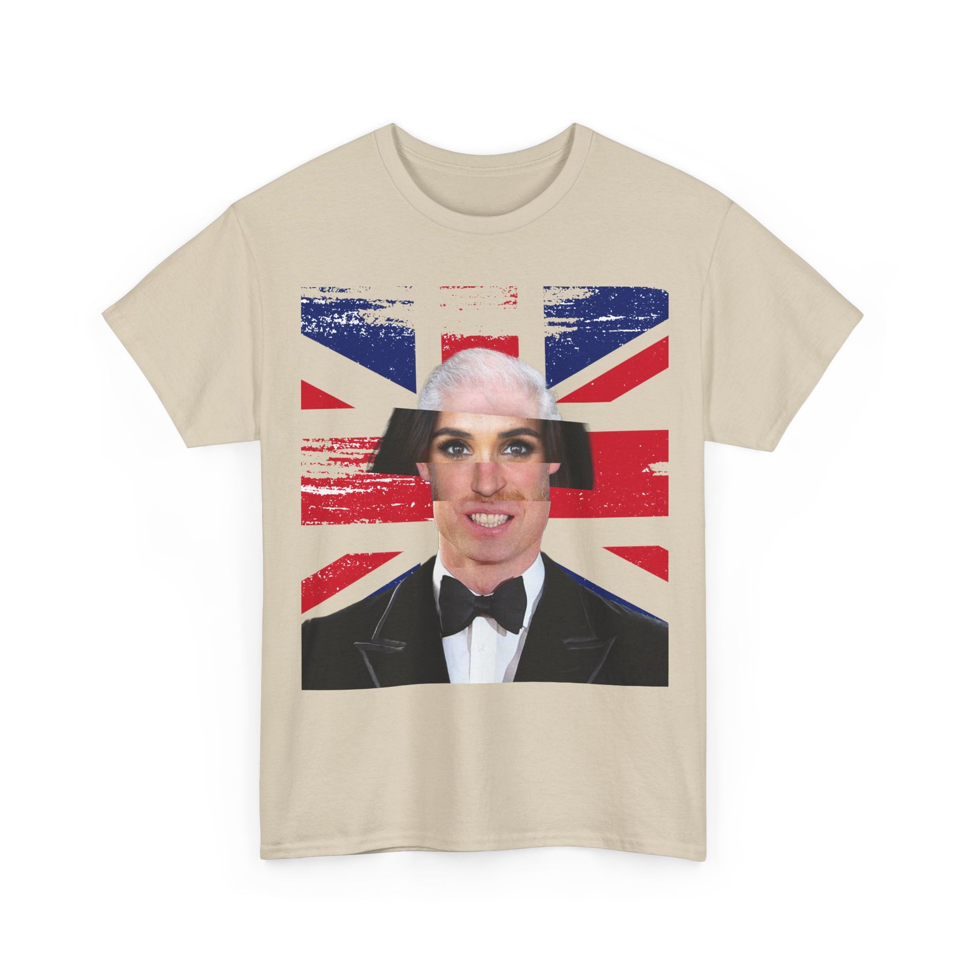Beige Royal Frankenstein T-shirt with Union Jack print