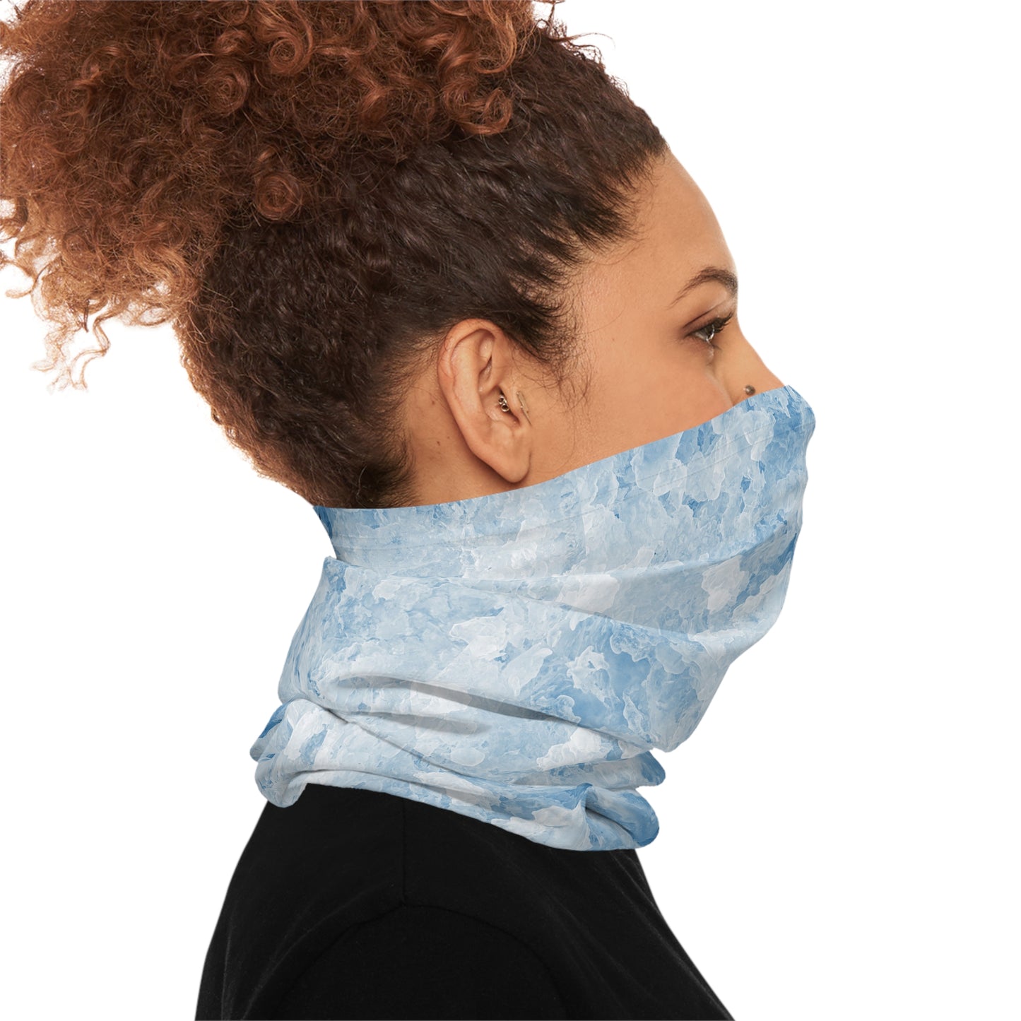 Tube Scarf - Light Blue Abstract Pattern
