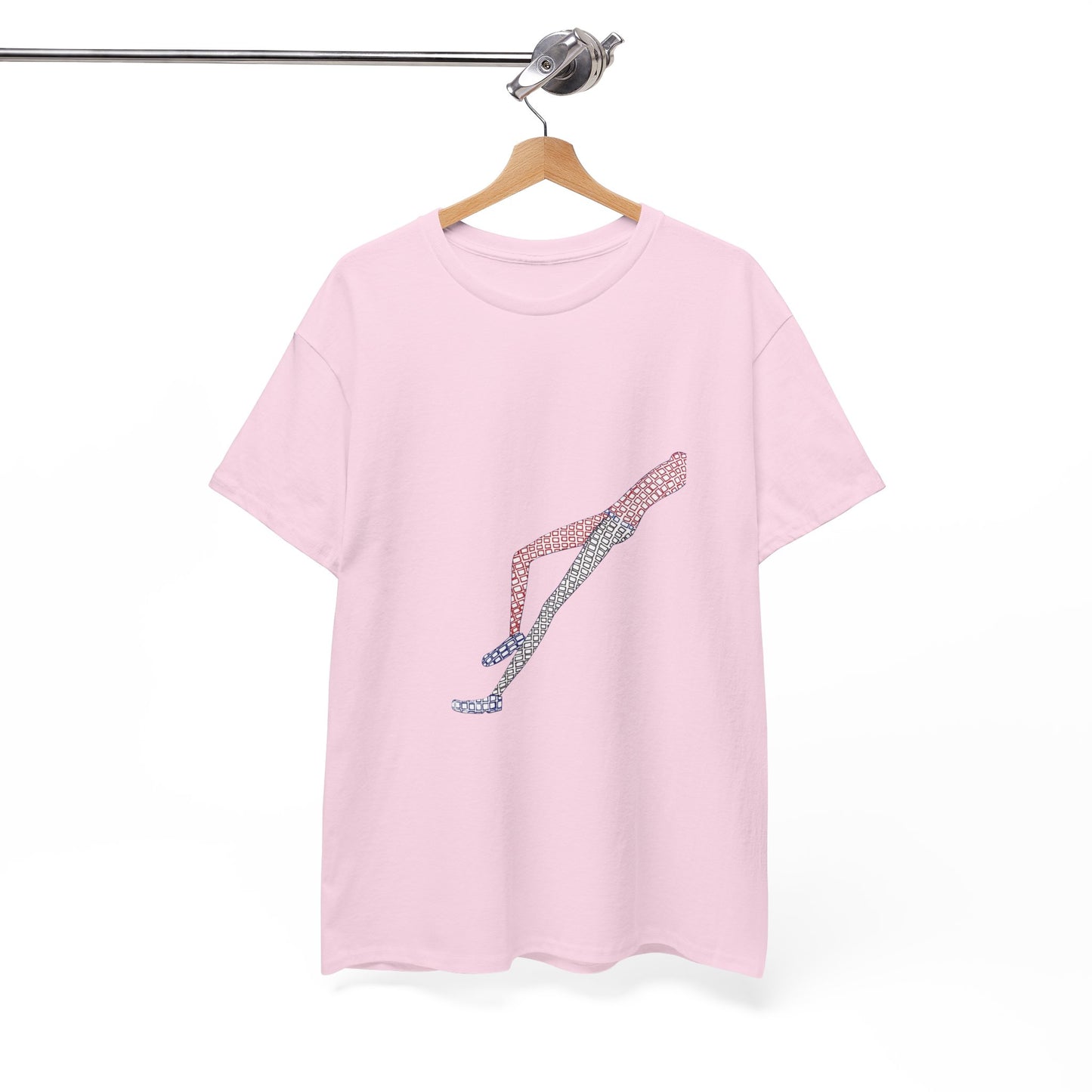 Pink Shapes in Shapes T-Shirt on hanger front view