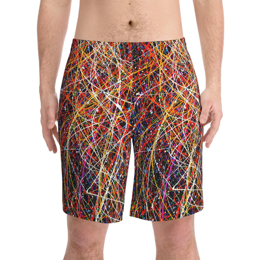 Neon Chaos Men's Beach Shorts