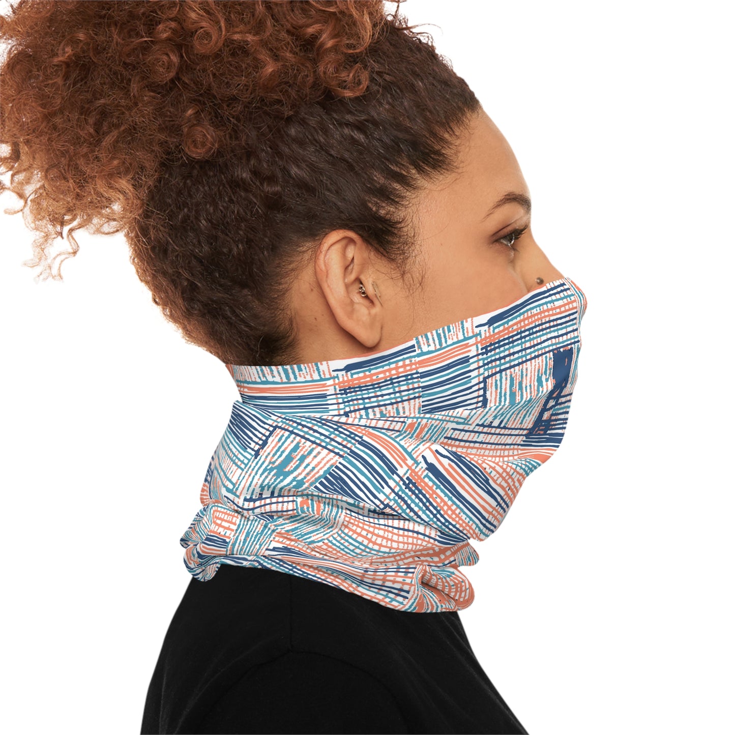 Artsy Blue & Orange Tube Scarf