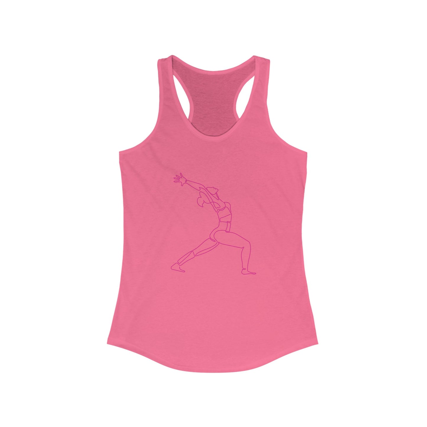 One Line Racerback Tank burgundy front view with one line yoga graphic