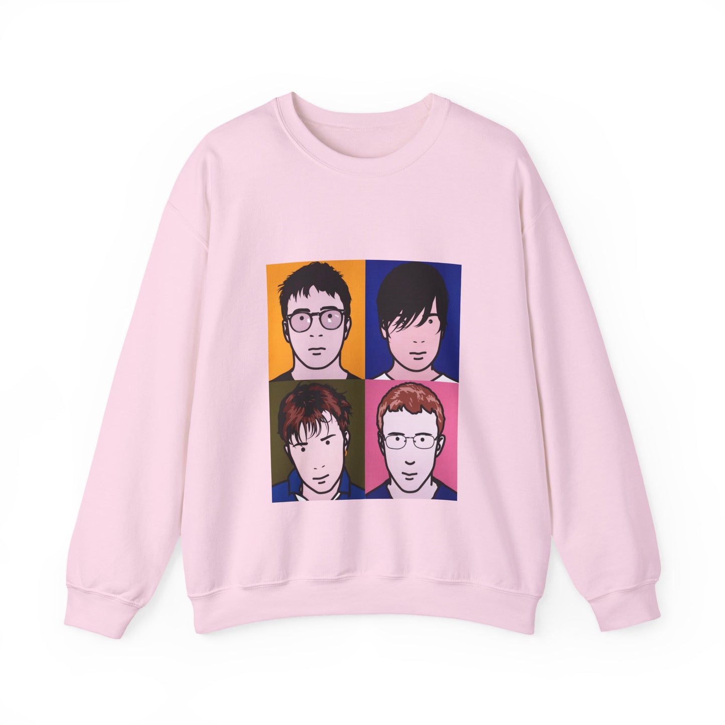 Light Pink Blur Tribute Unisex Sweatshirt with colorful Blur-inspired artwork.