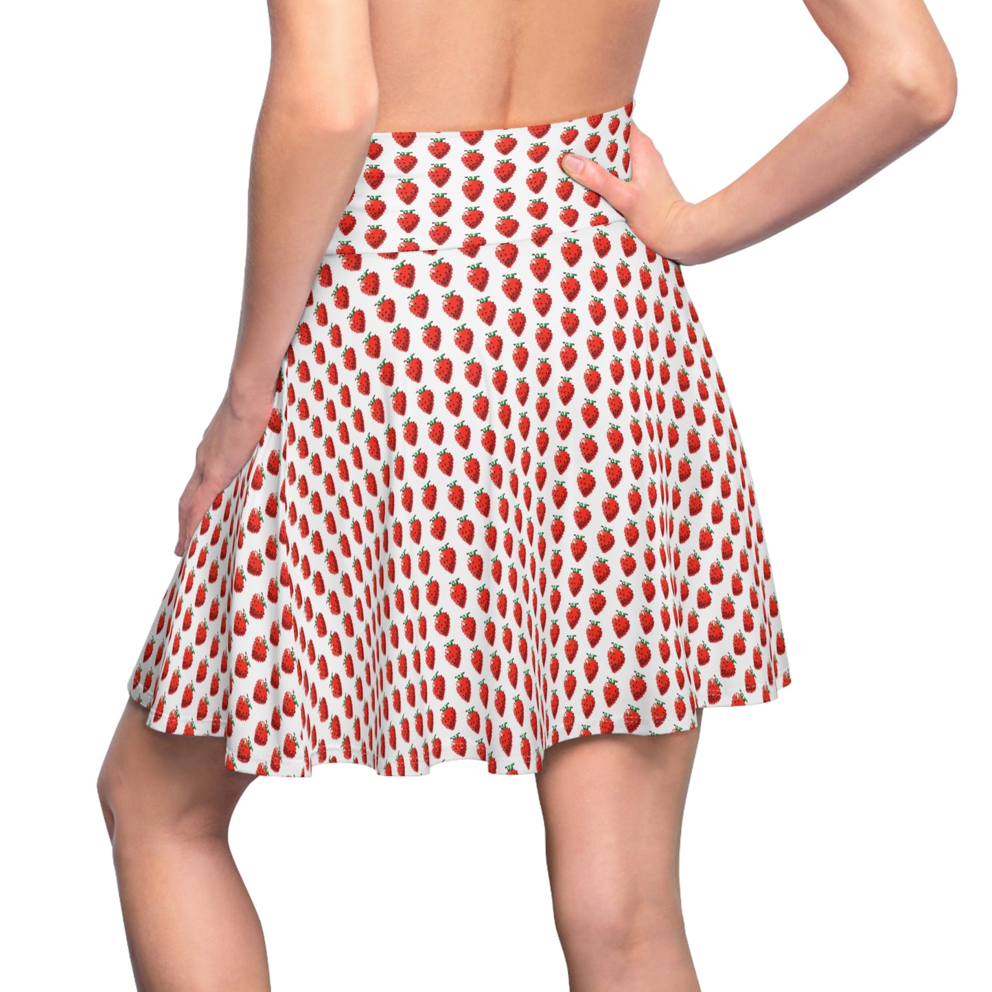 8-bit Strawberry Skirt – Pixel Fruit Skater Skirt