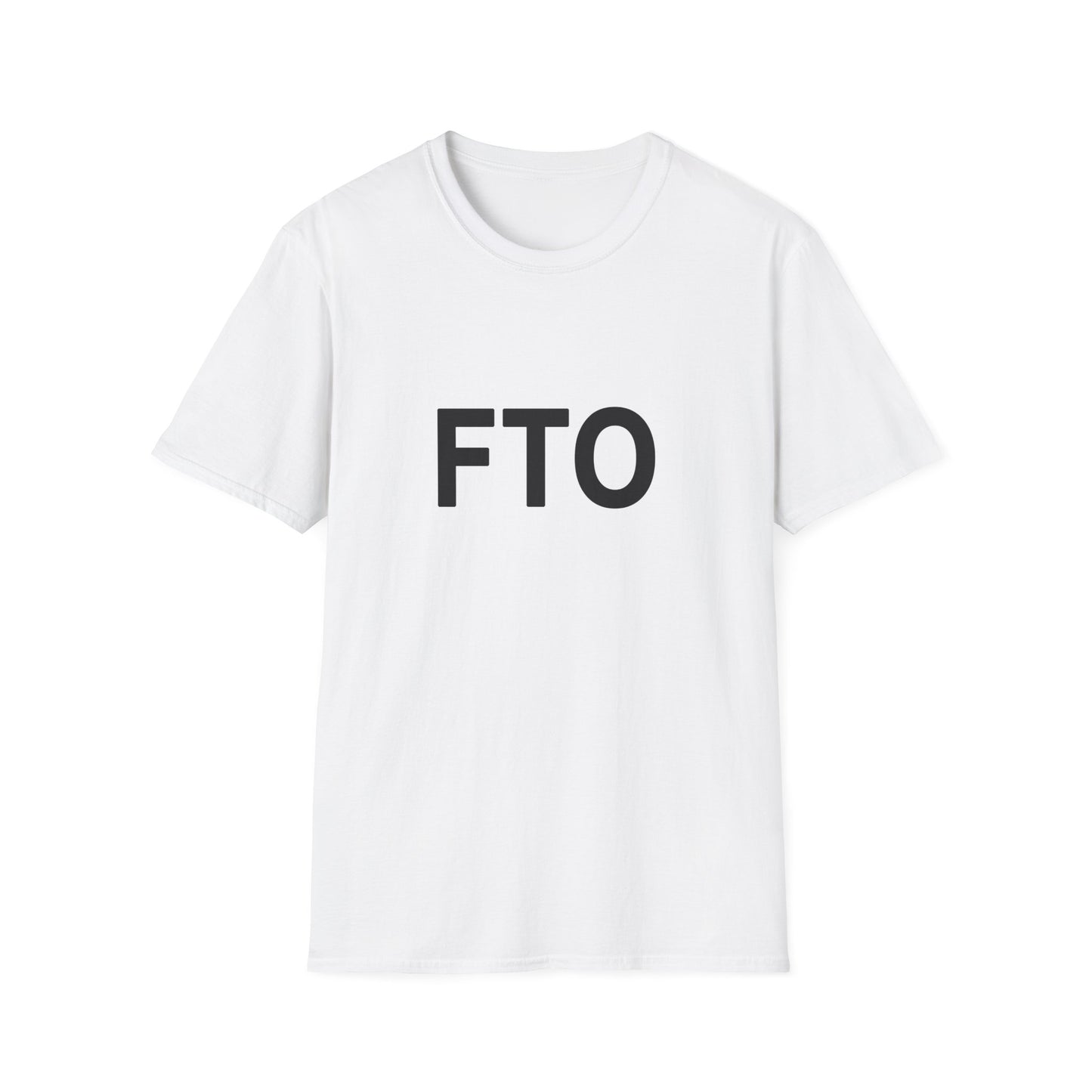 White FTO T-shirt flat lay front view