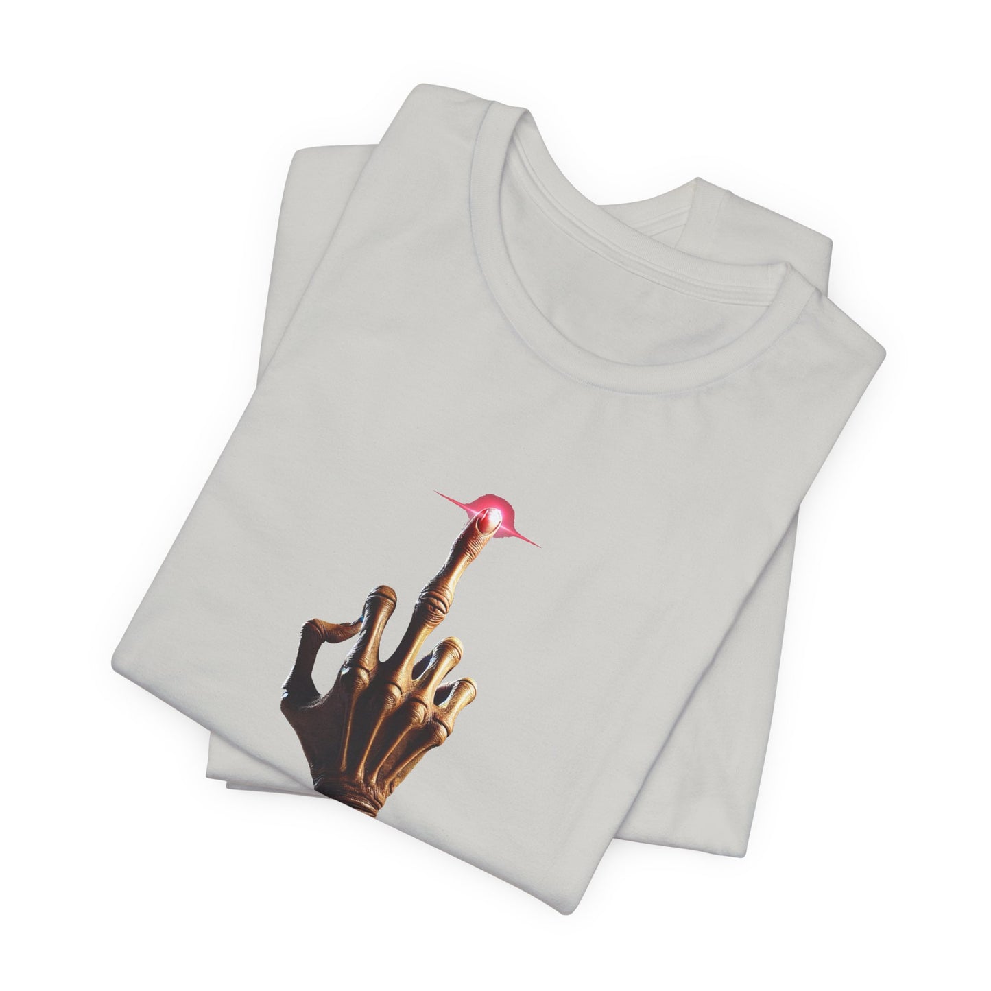 Stacked light gray E.T T-Shirts with bold alien-inspired print