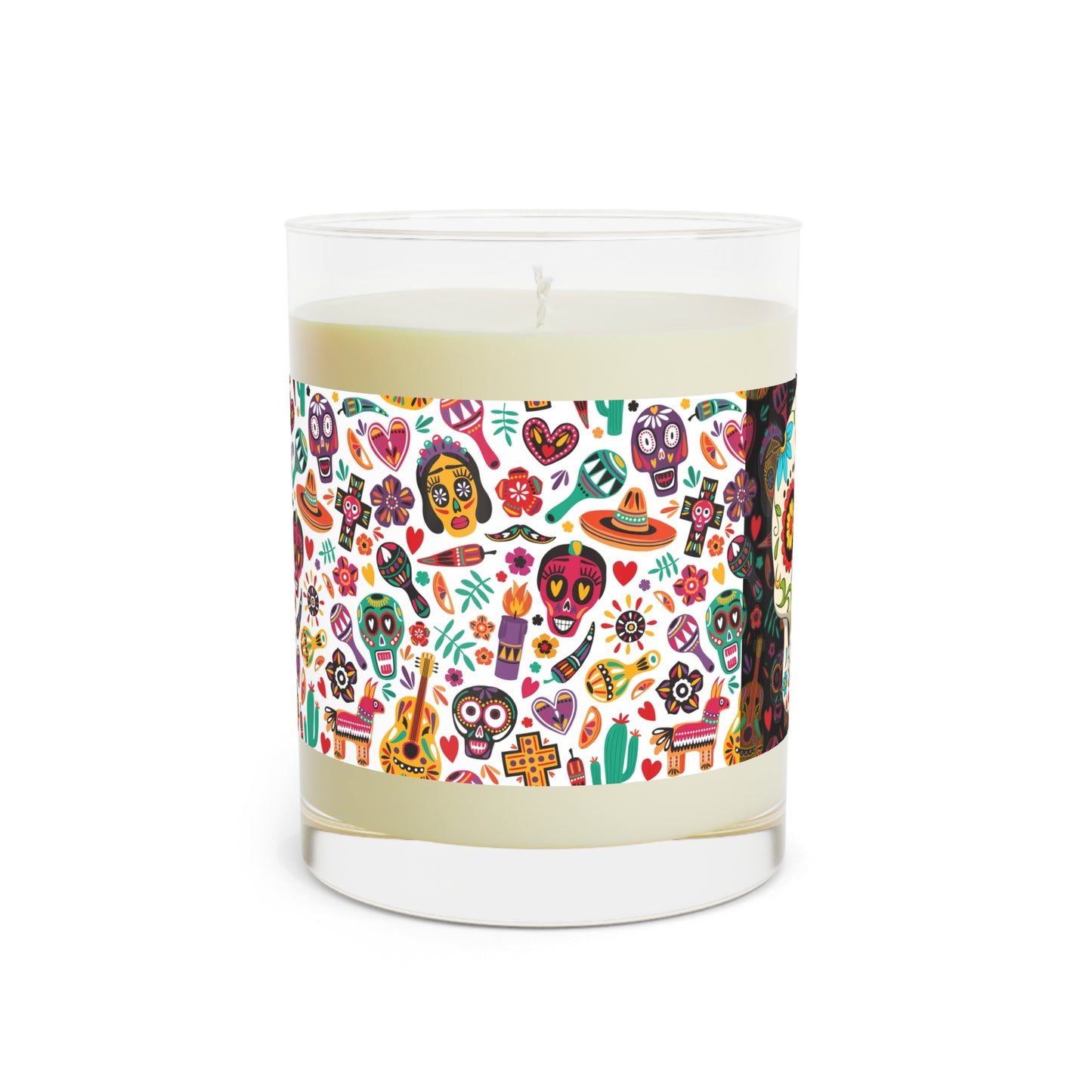 Day of the Dead Skull Candle – Sage Lavender Scented Glass Jar