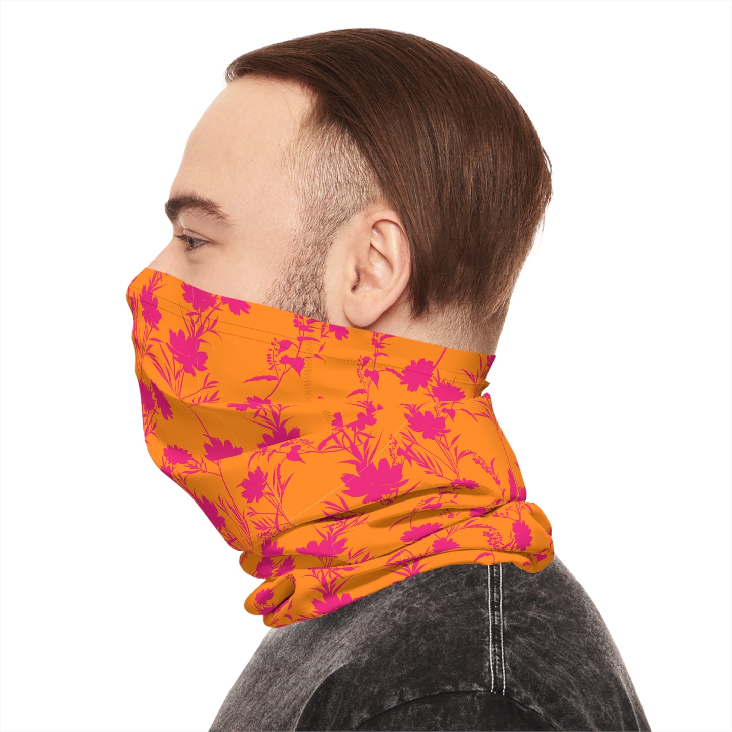 Tube Scarf - Pink and Orange Floral Pattern