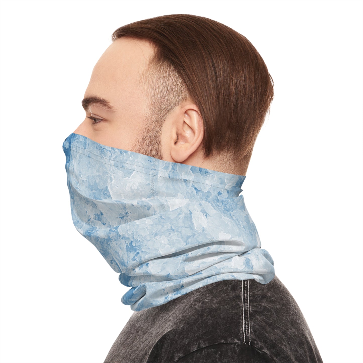 Tube Scarf - Light Blue Abstract Pattern