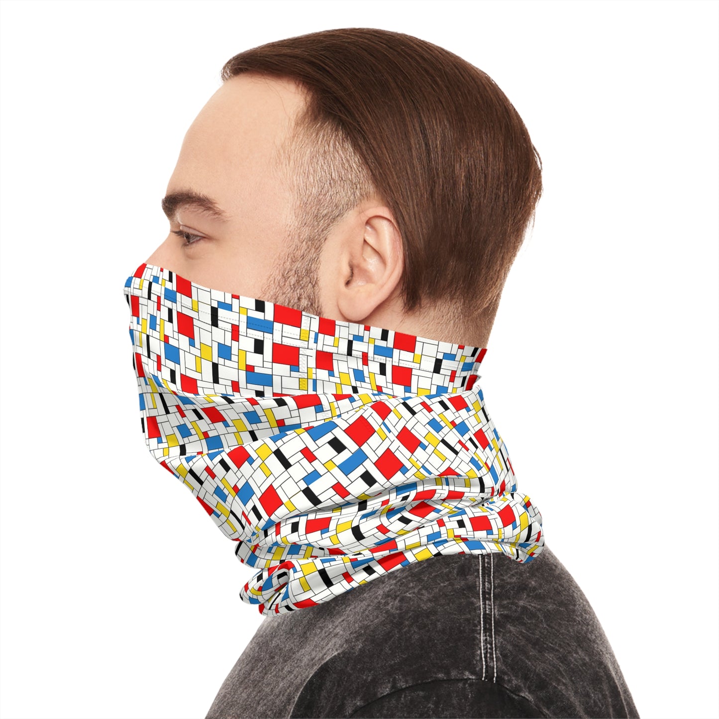 Tube Scarf Mondrian Inspired Pattern