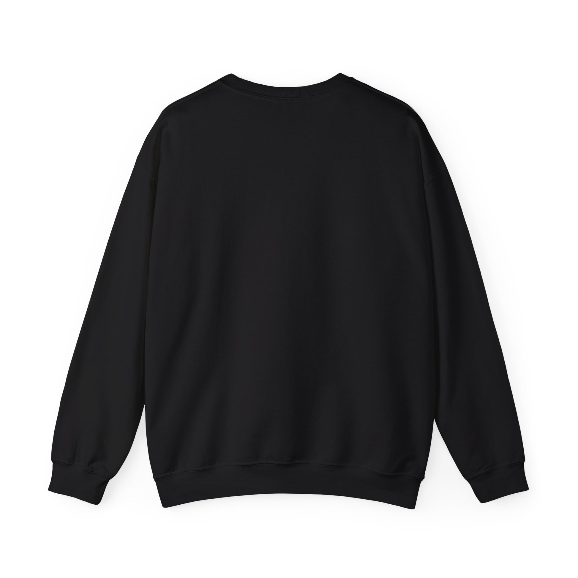 Back view of plain black Veterans Day unisex sweatshirt