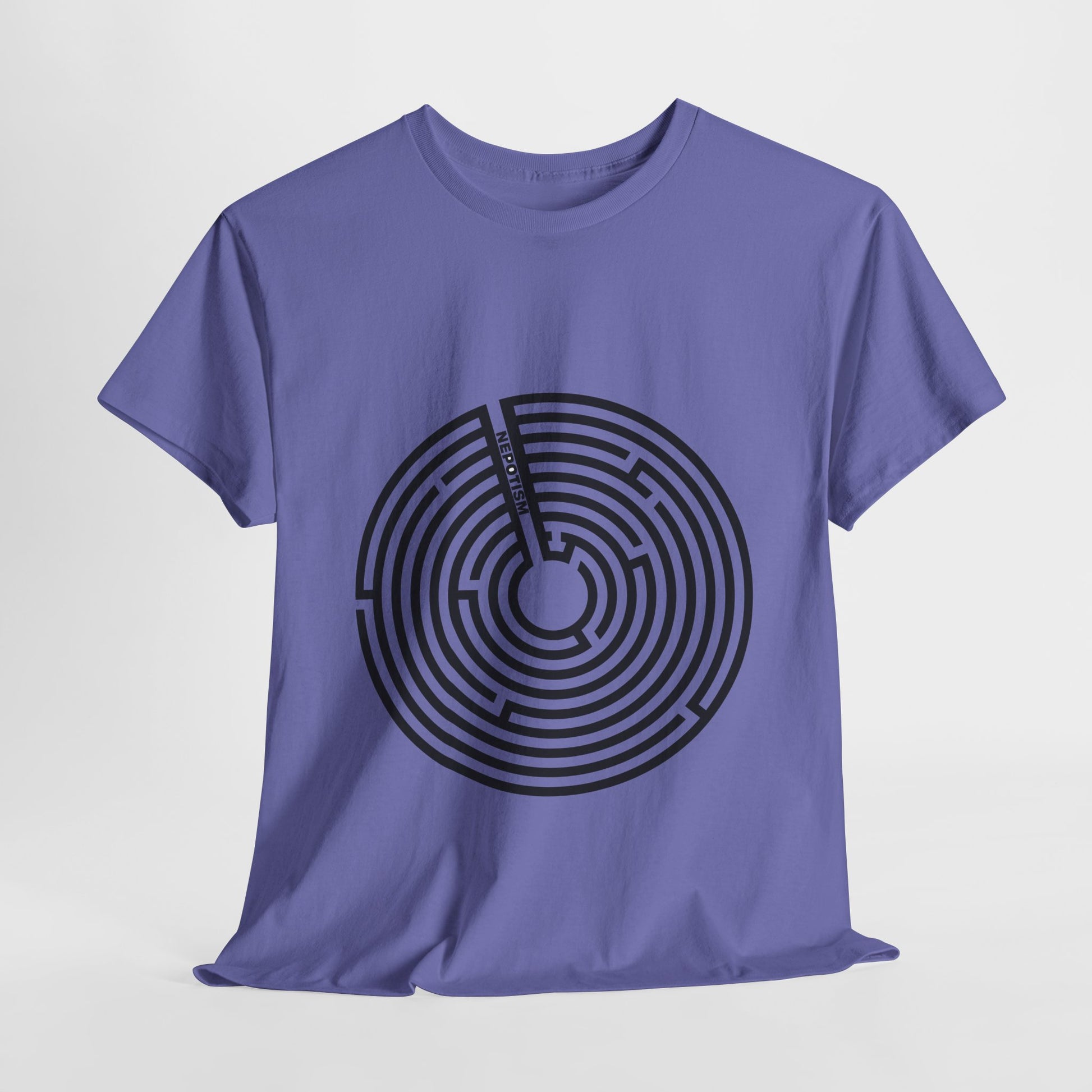 Purple Nepo T-Shirt with maze print front view