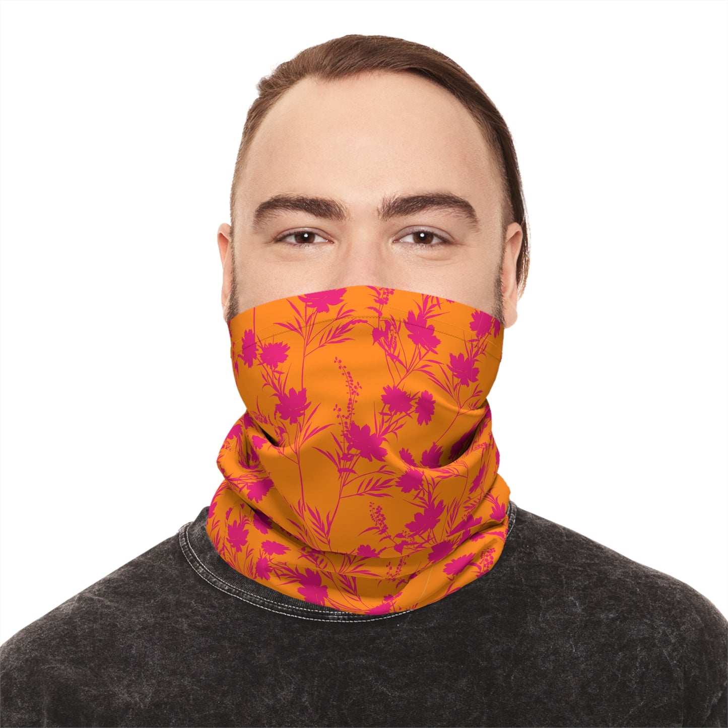 Tube Scarf - Pink and Orange Floral Pattern