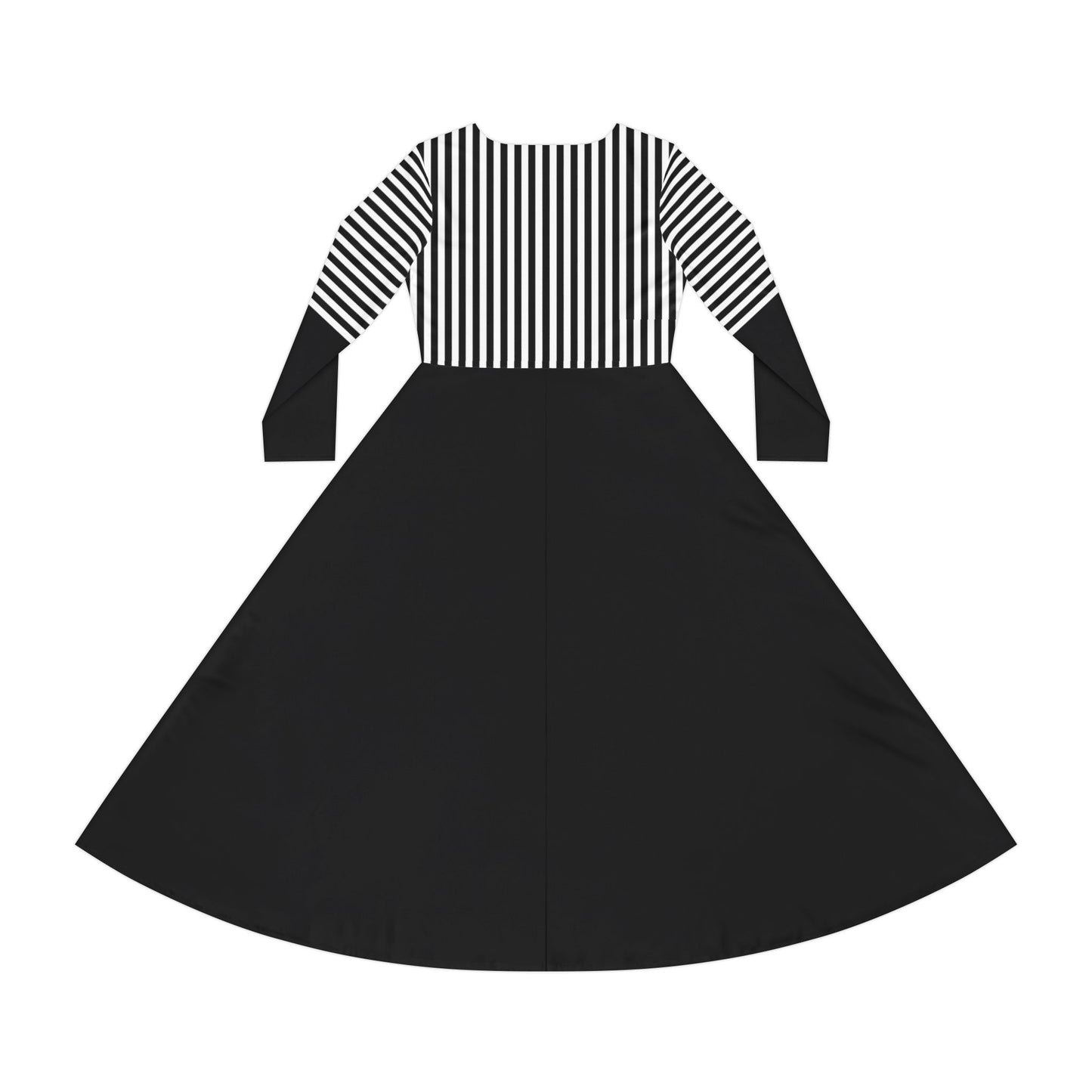 Back of Nun Inspired Black and White Midi Dress