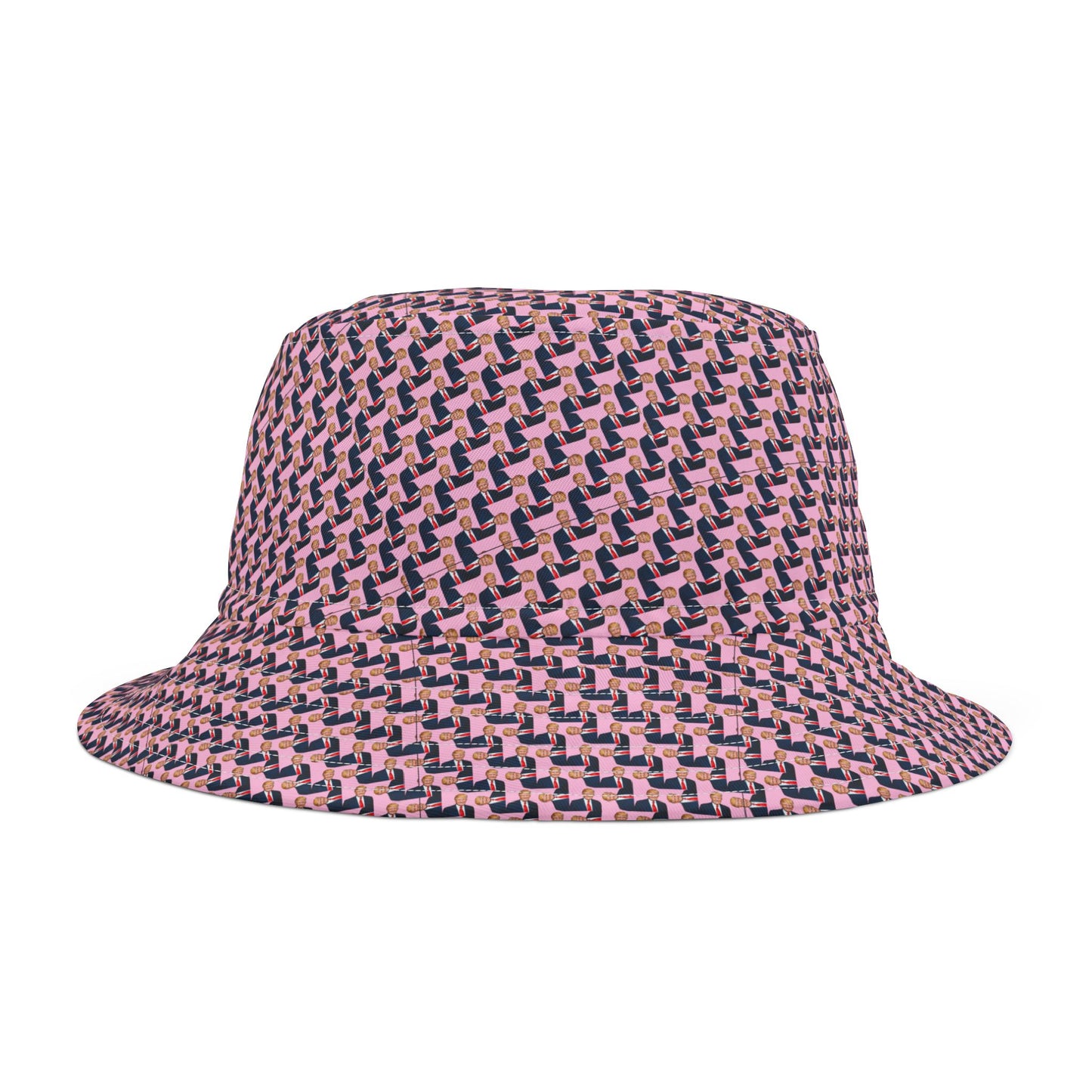 Patterned bucket hat on a white background