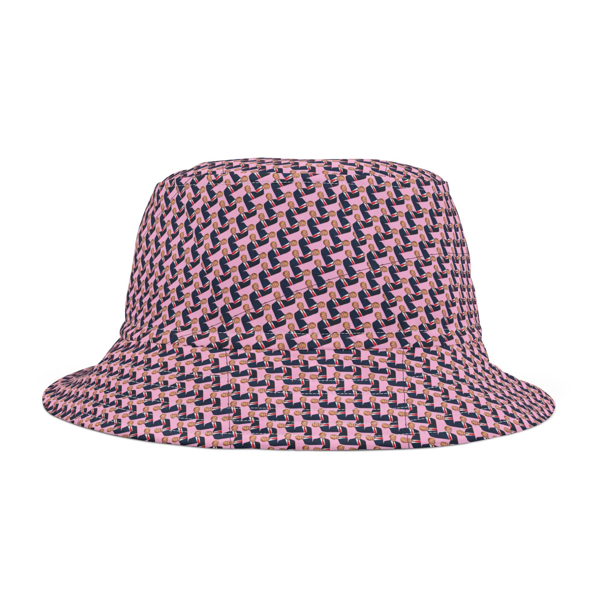 Patterned bucket hat on a white background