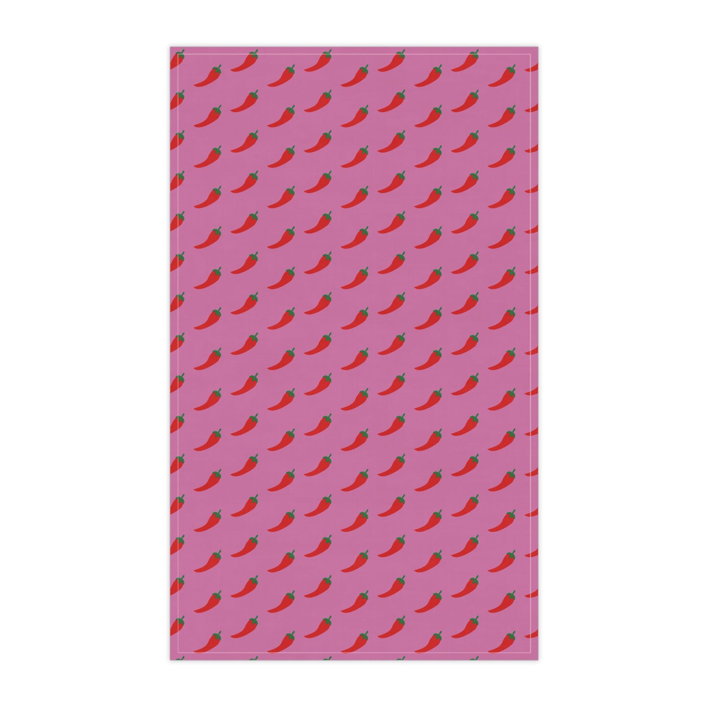 Flat lay of Pink Pepper Kitchen Towel, vertical orientation