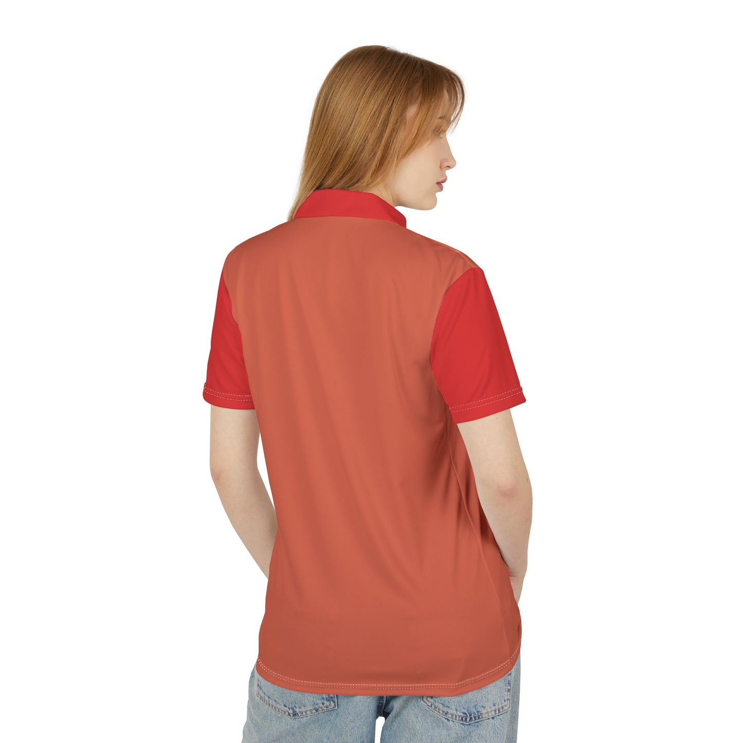 Orange Striped Polo Shirt