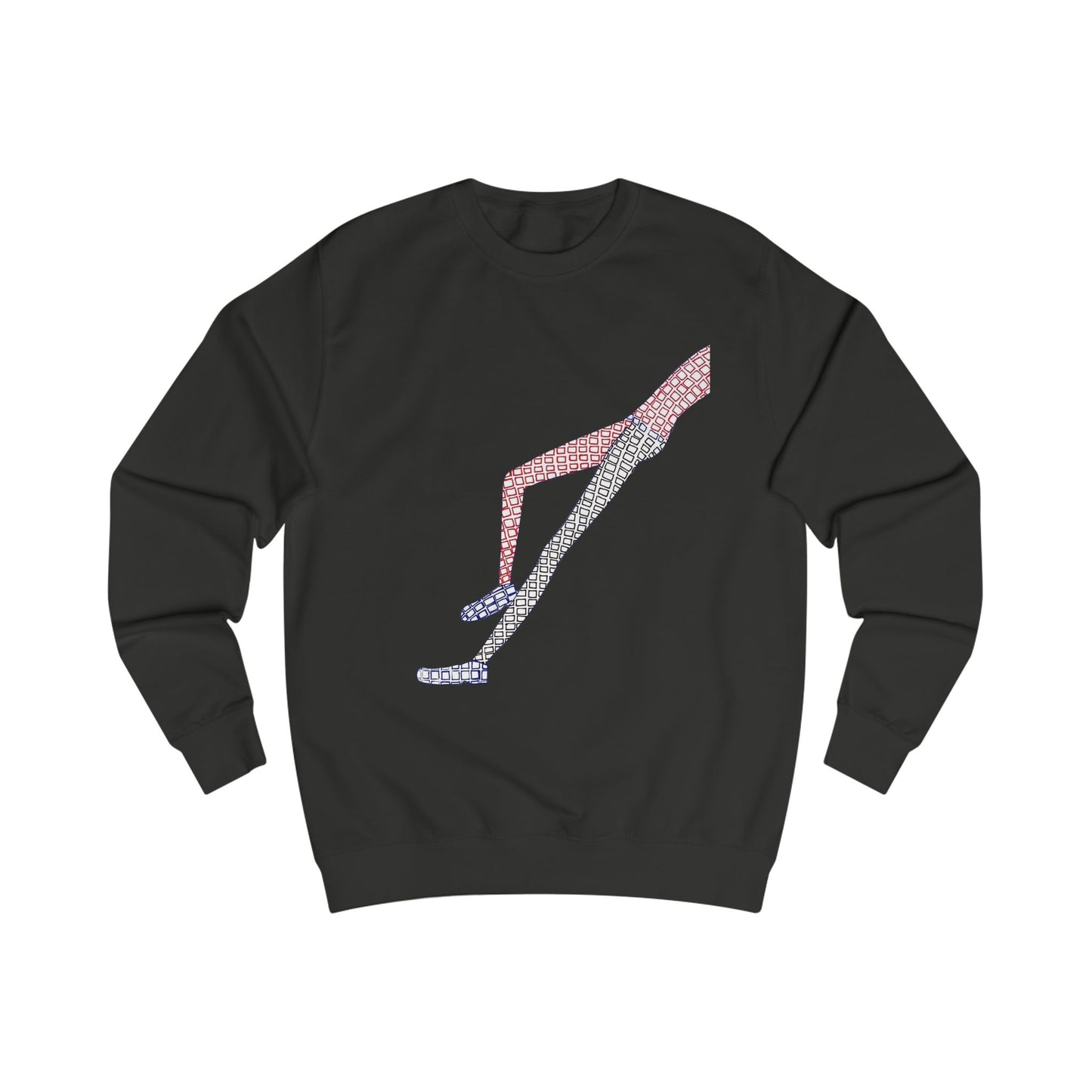 Black Shapes in Shapes Sweatshirt with artistic graphic front view