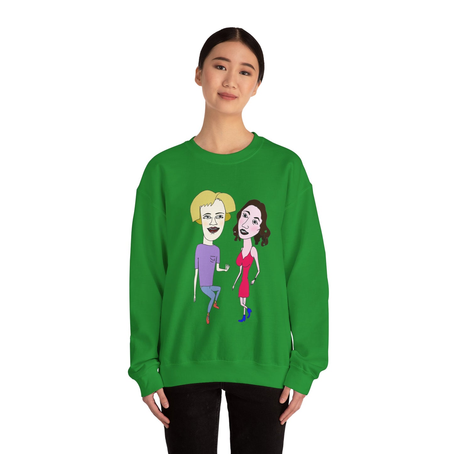 Green Lily and Matthew sweatshirt worn by model.
