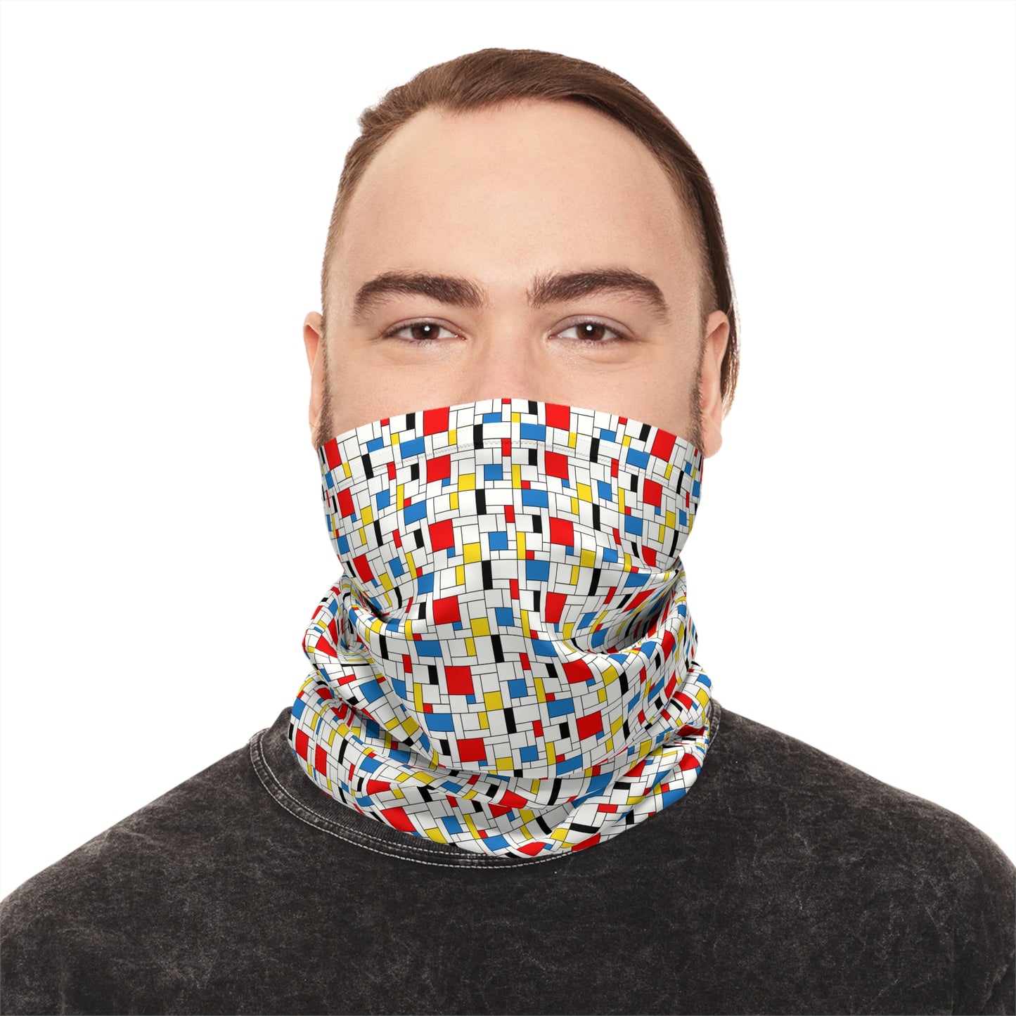 Tube Scarf Mondrian Inspired Pattern
