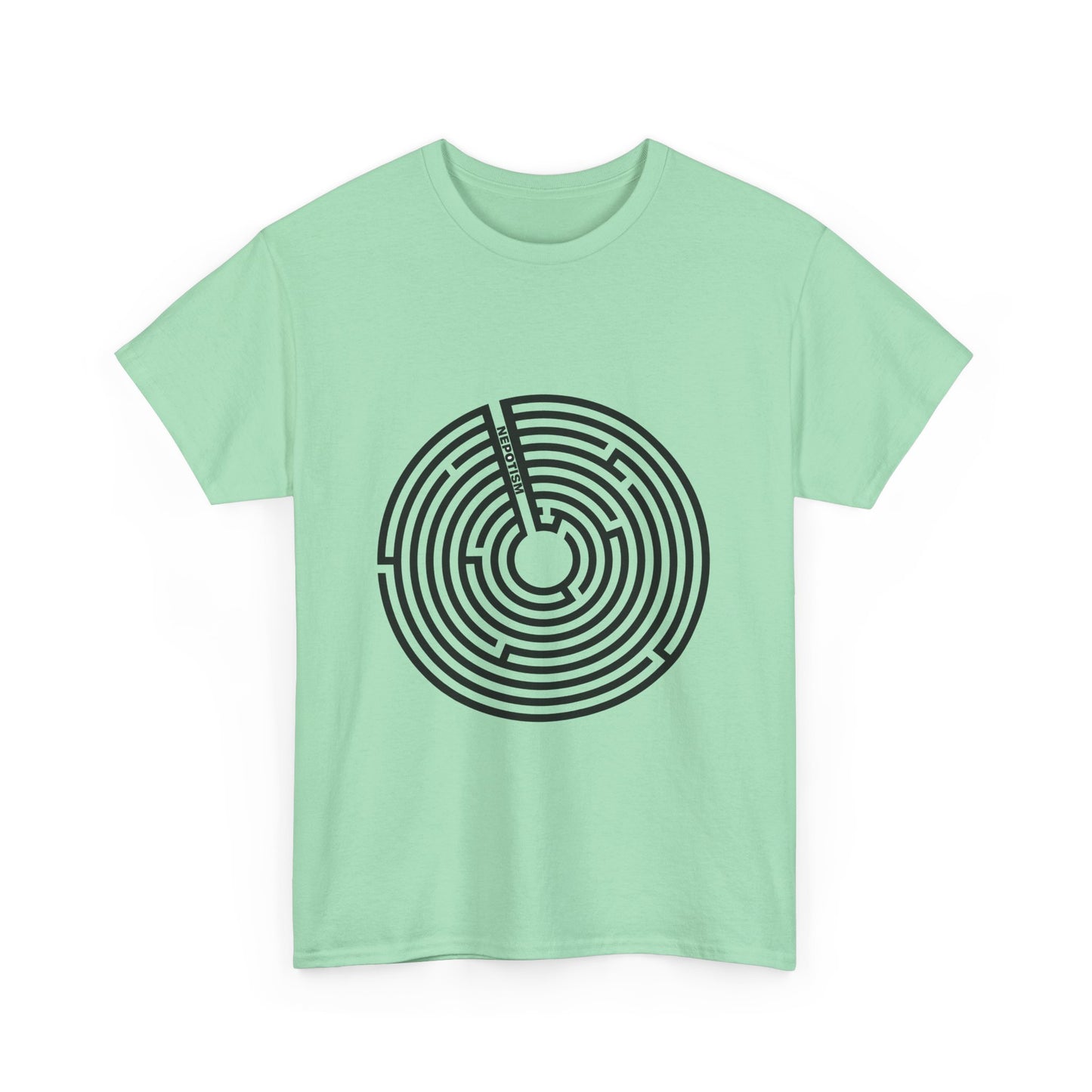 Light green Nepo T-Shirt with maze-inspired graphic