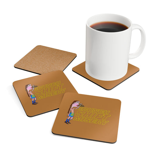 Brunch Shift Misery Corkwood Coaster Set